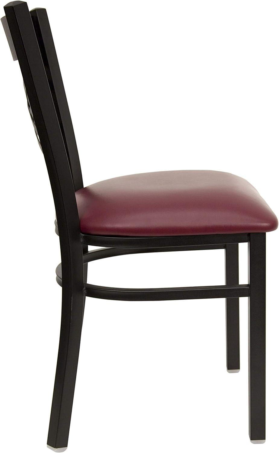 Hercules Series 17'' Red and Black Metal Cross Back Side Chair