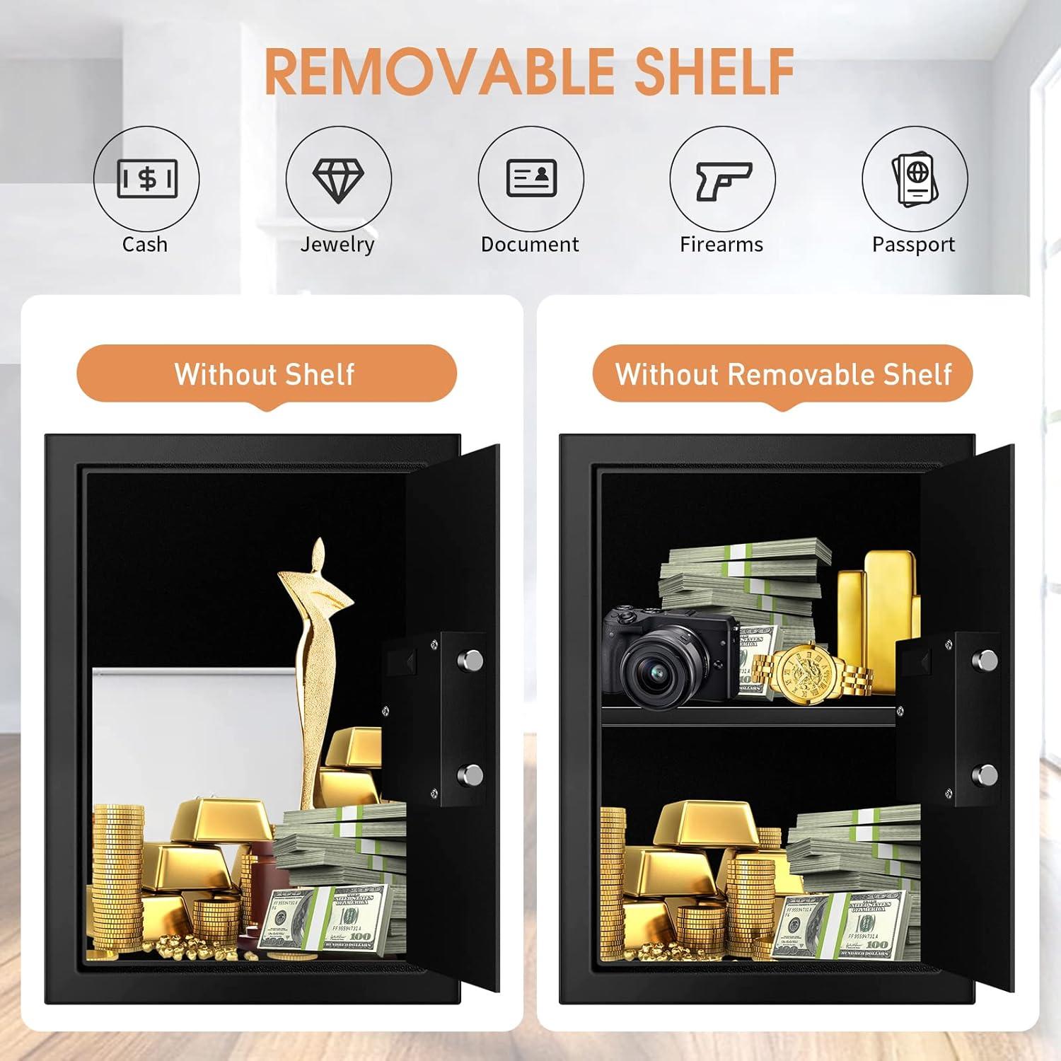 MASTER CRAFT WINDOW AND DOOR 3.0 Cubic Feet Fire Proof Safe Boxes For Home Use, Digital Home Security Safe Box With Electronic Keypad & Keys, Personal Safe For Firearm Medicine Money Documents Valuables