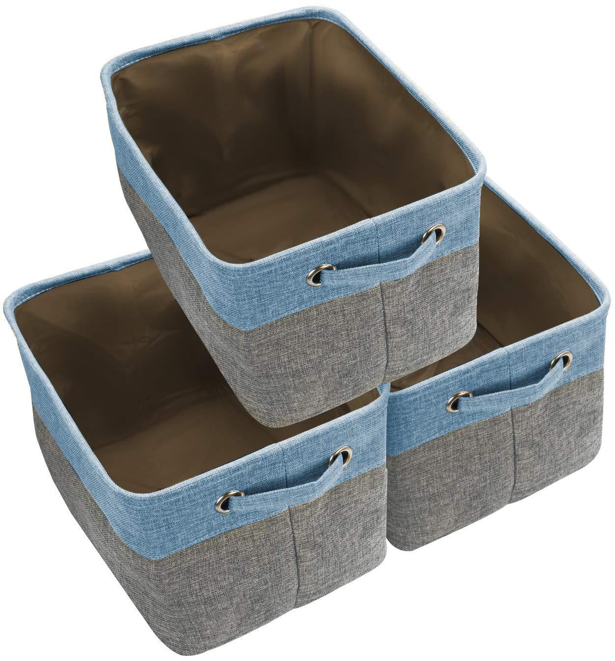 Sorbus Sorbus Fabric Storage Bins for Shelves Set of 3 - 15 Inch Sturdy Collapsible Storage Bins with 2 Handles, Foldable Baskets for Organizing Home, Closets, Shelf, Toys, Clothes, Large Decorative Storage Baskets
