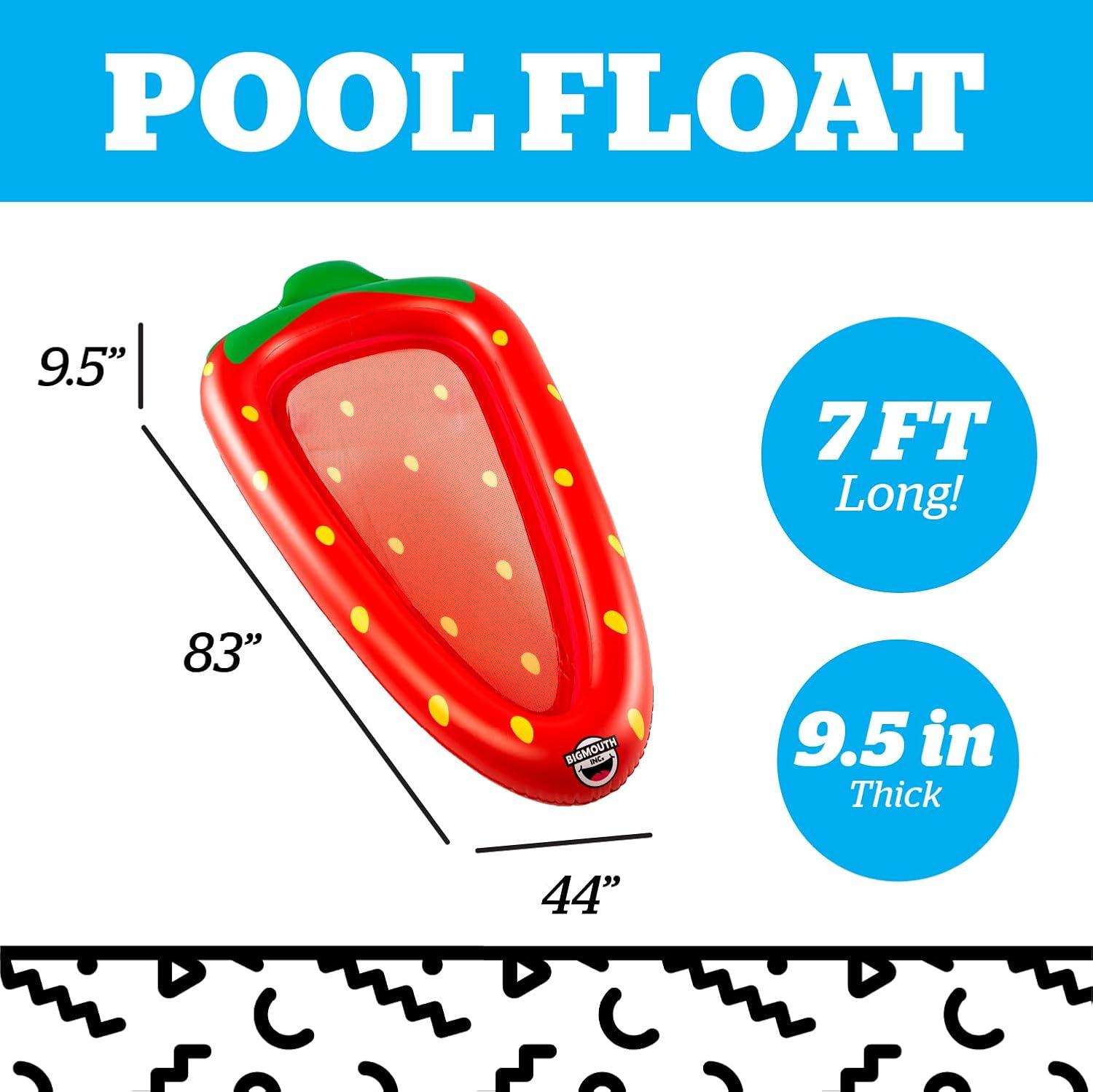 Big Mouth Strawberry Mesh Hammock Pool Float 22-BPF-3913