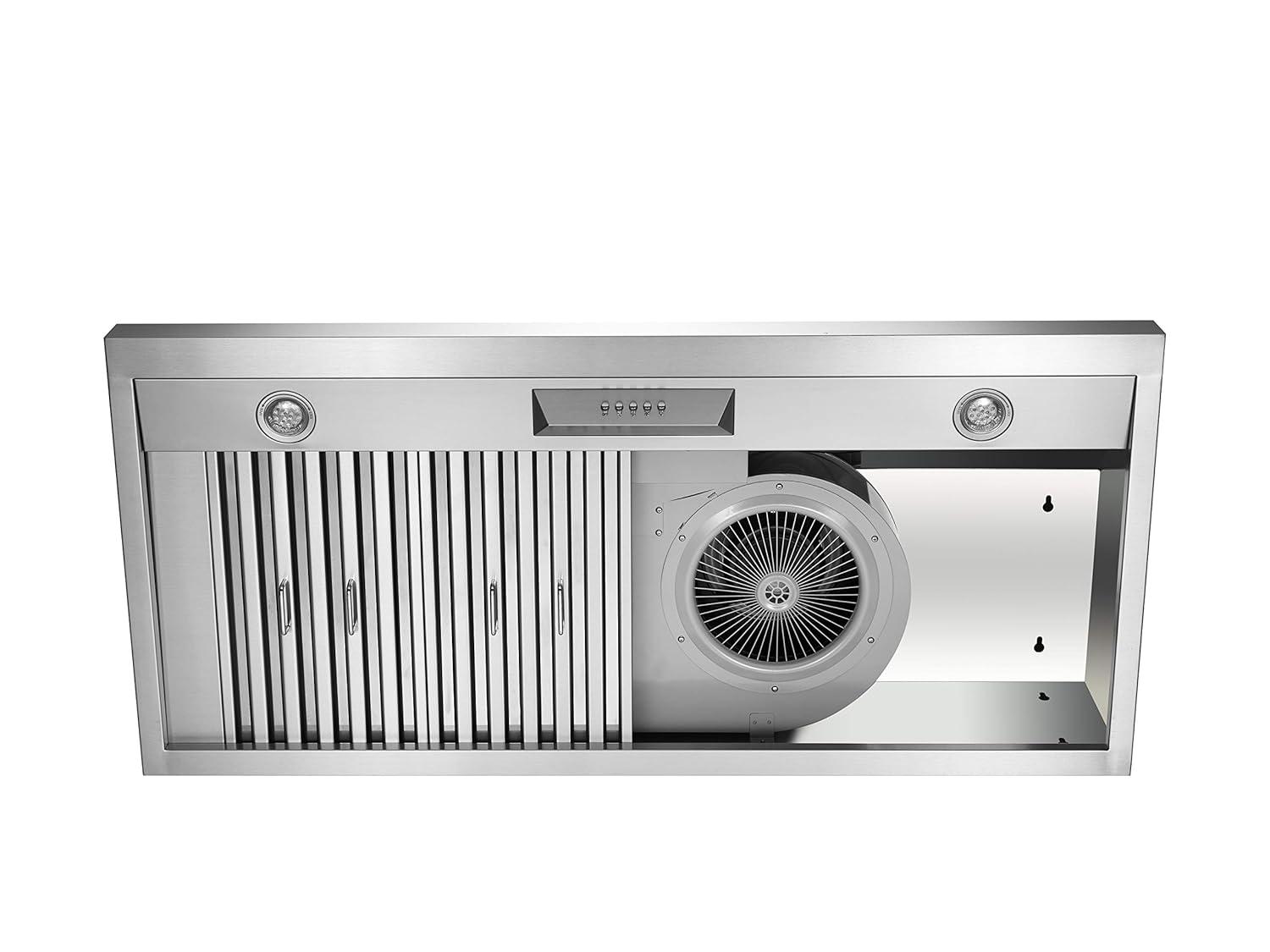 NXR Professional Ranges 30" Stainless Steel 800 CFM Under Cabinet Range Hood with Baffle Filter