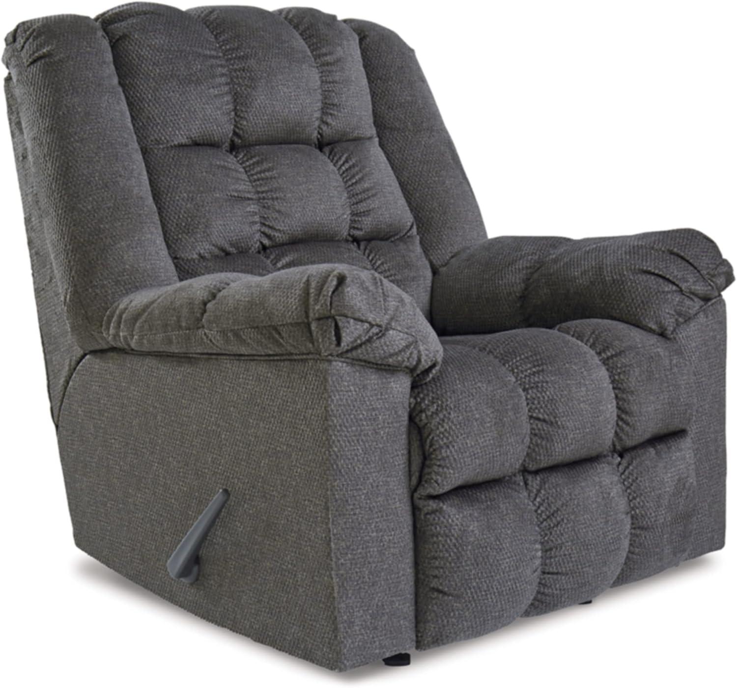 Charcoal Microfiber Massage Recliner with Metal Frame