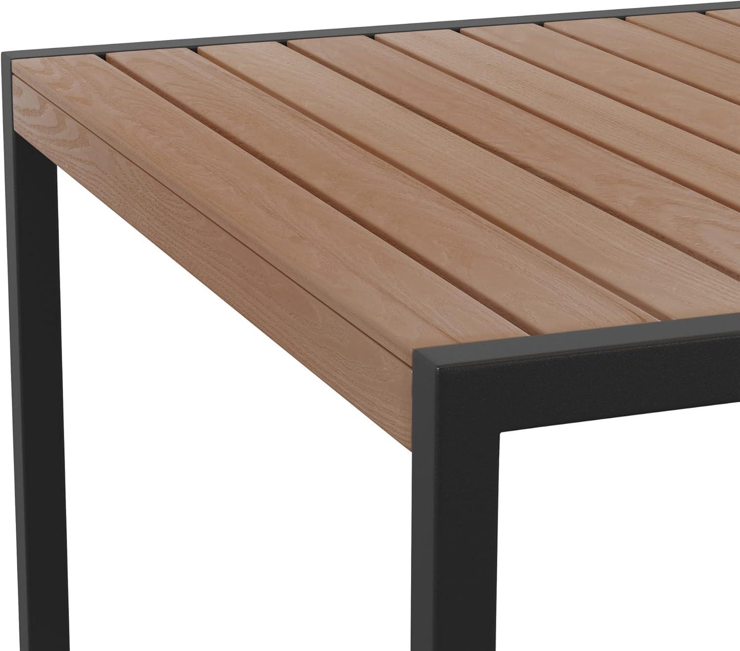 Flash Furniture Lark Series Steel Teak Tables, Teak