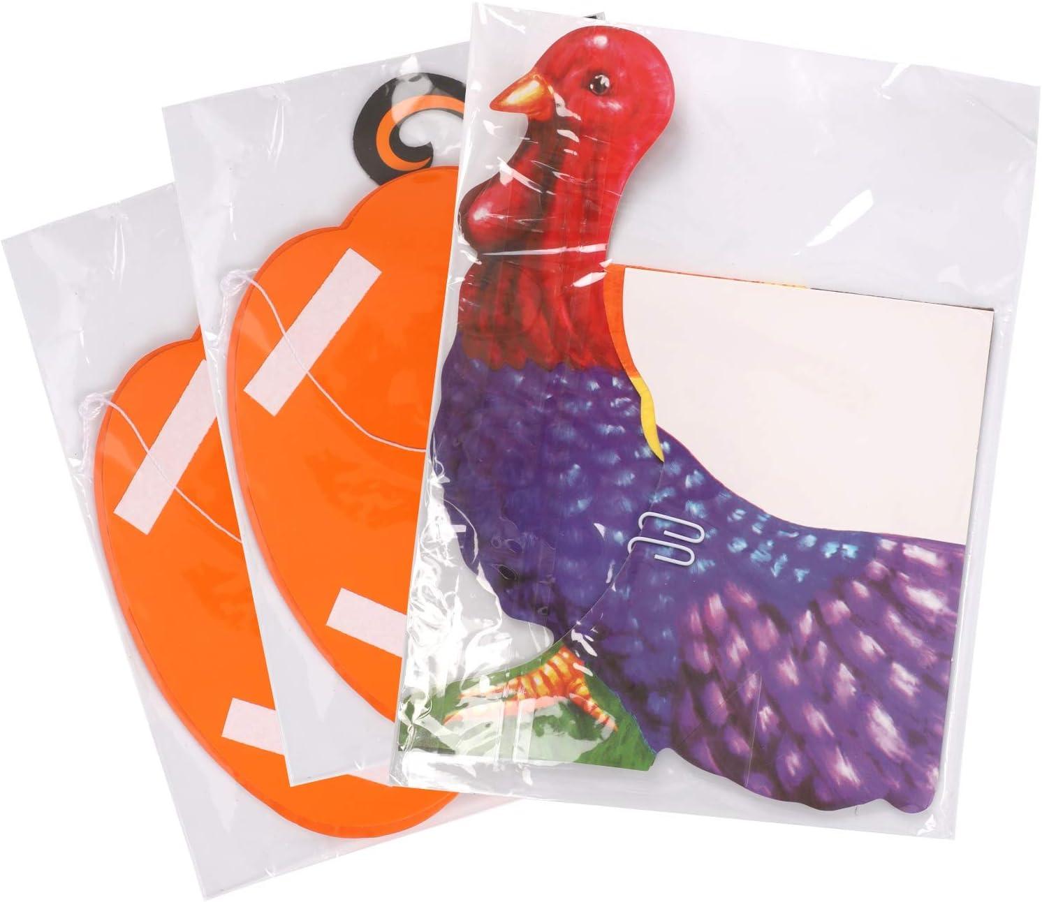 FORUP Thanksgiving Tissue Turkey Decorations - Turkey Pumpkin Centerpiece with Artificial Maple Leaves for Harvest Party Table Accessories