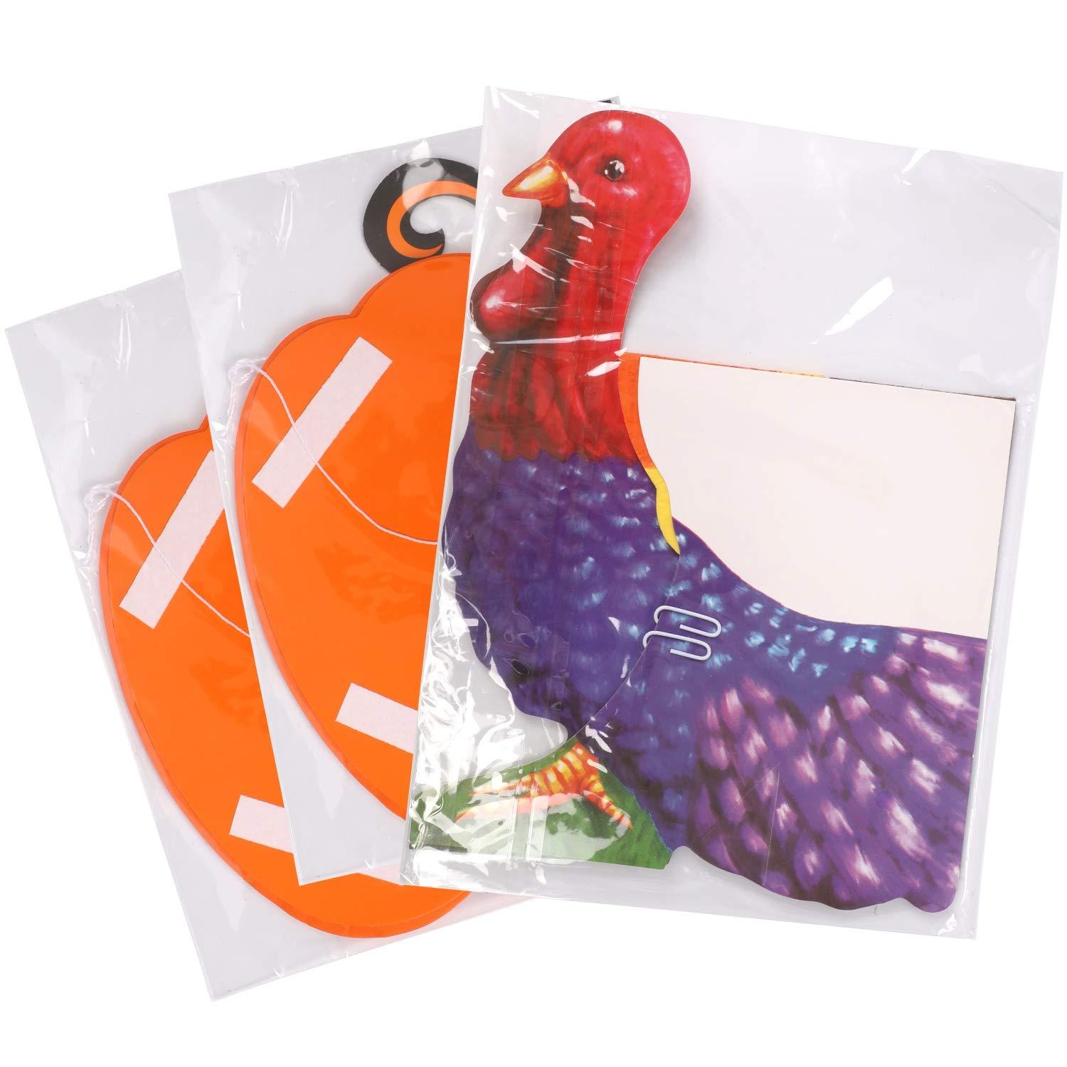 FORUP Thanksgiving Tissue Turkey Decorations - Turkey Pumpkin Centerpiece with Artificial Maple Leaves for Harvest Party Table Accessories
