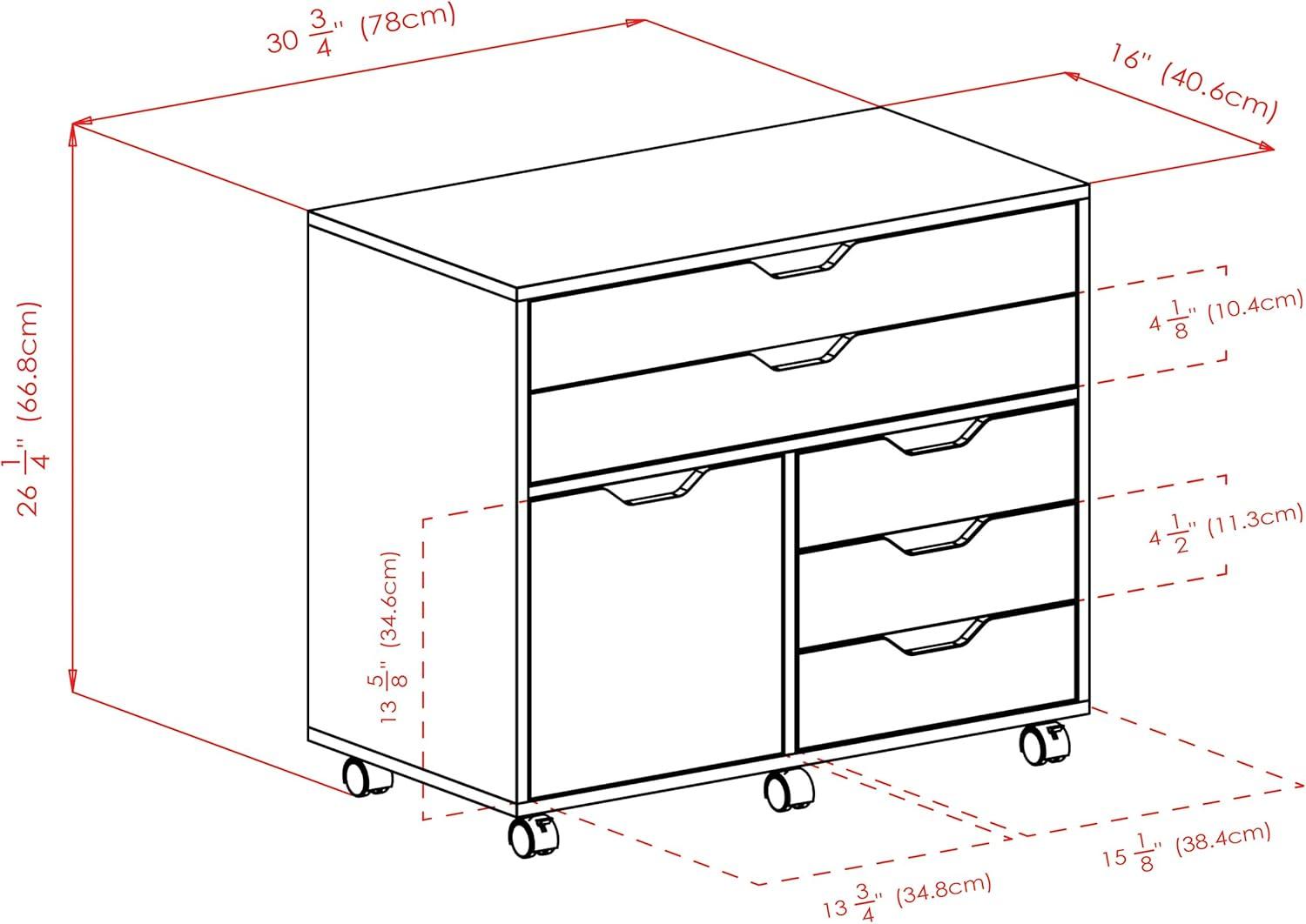 Halifax 3 Section Mobile Storage Cabinet - Winsome