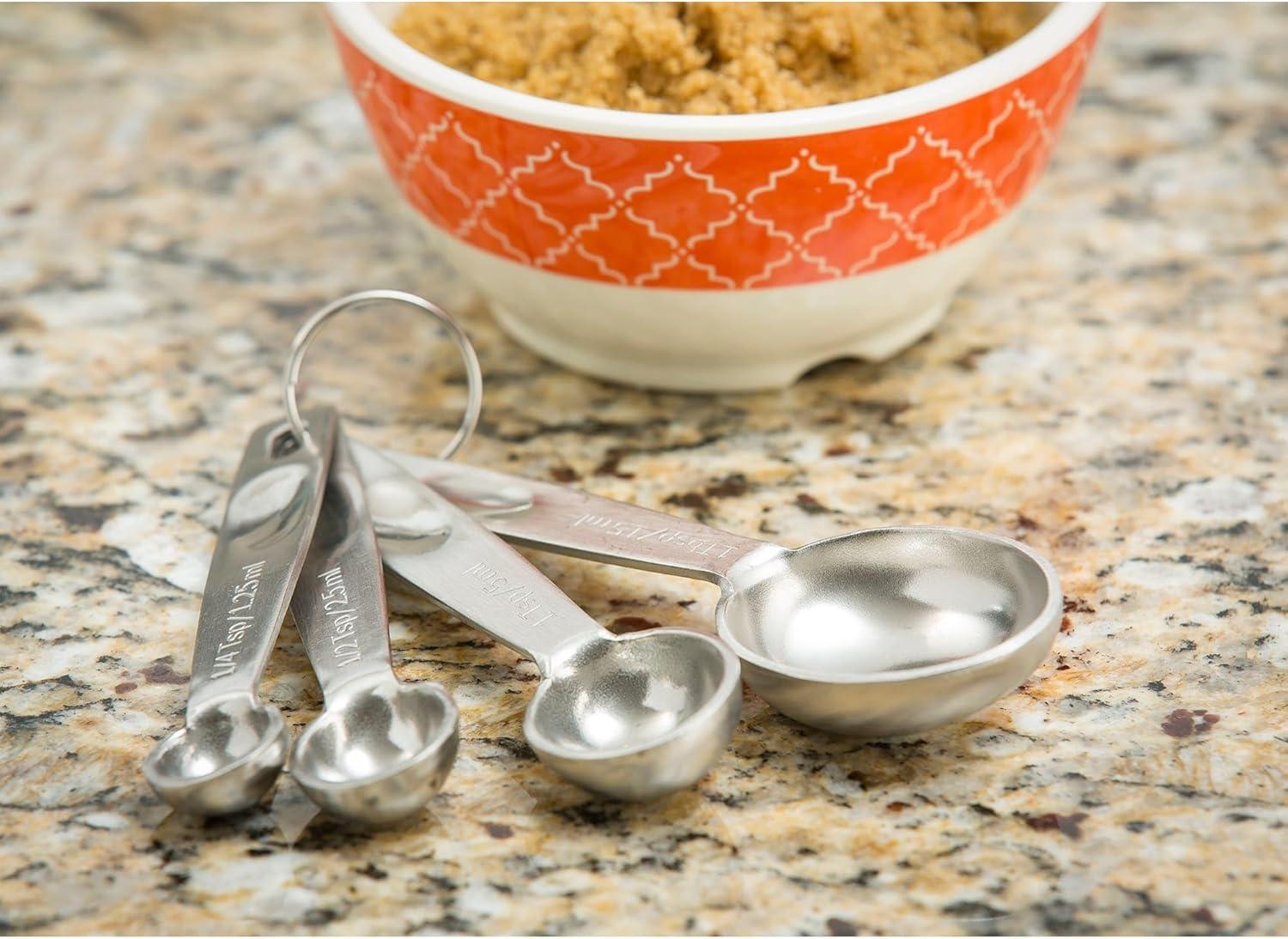 TableCraft 722 S/S 4-Piece Heavyweight Measuring Spoon Set