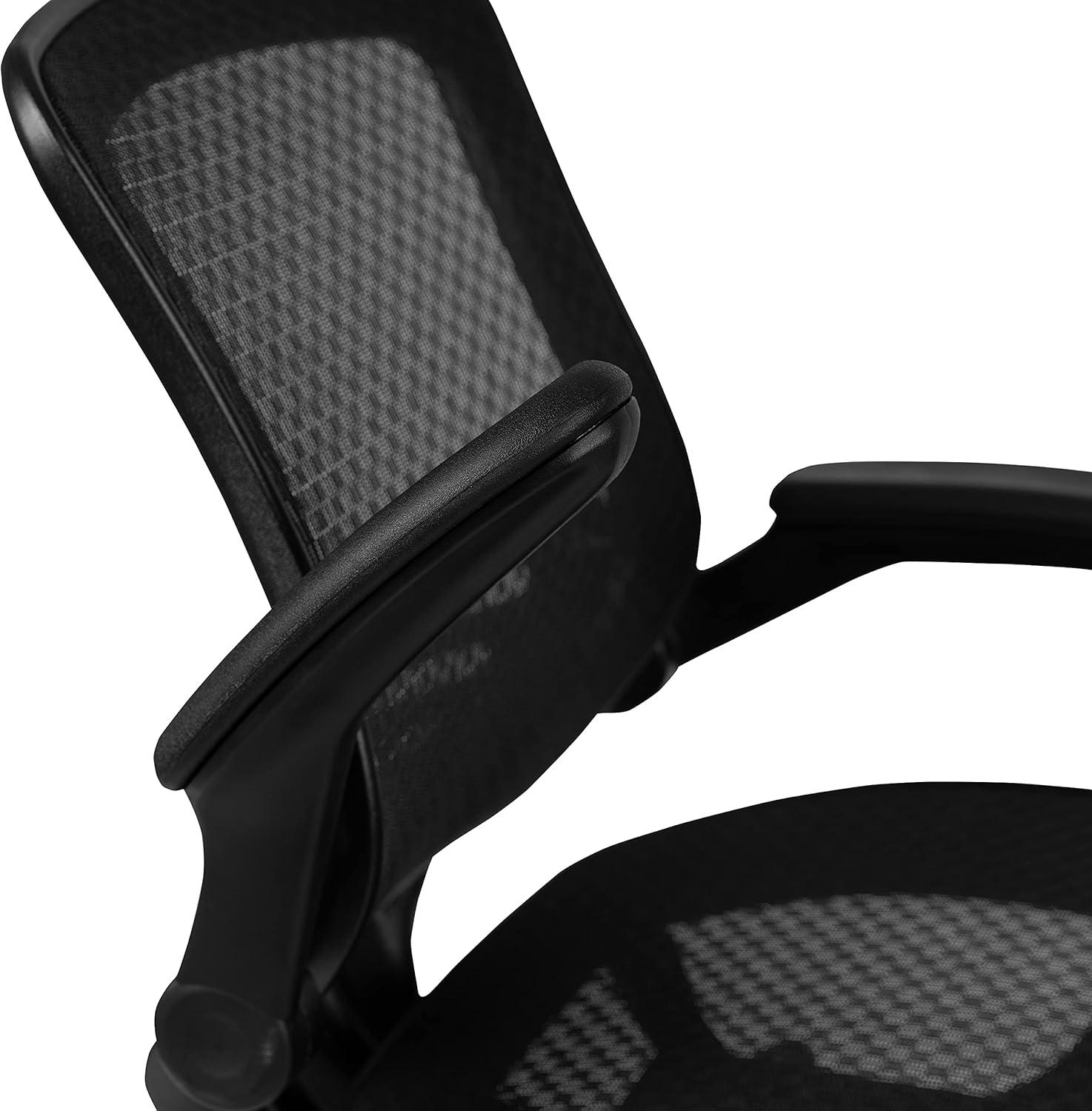 Flash Furniture Mignone Mid-Back Transparent Mesh Office Chair with Flip-Up Arms by Flash Furniture