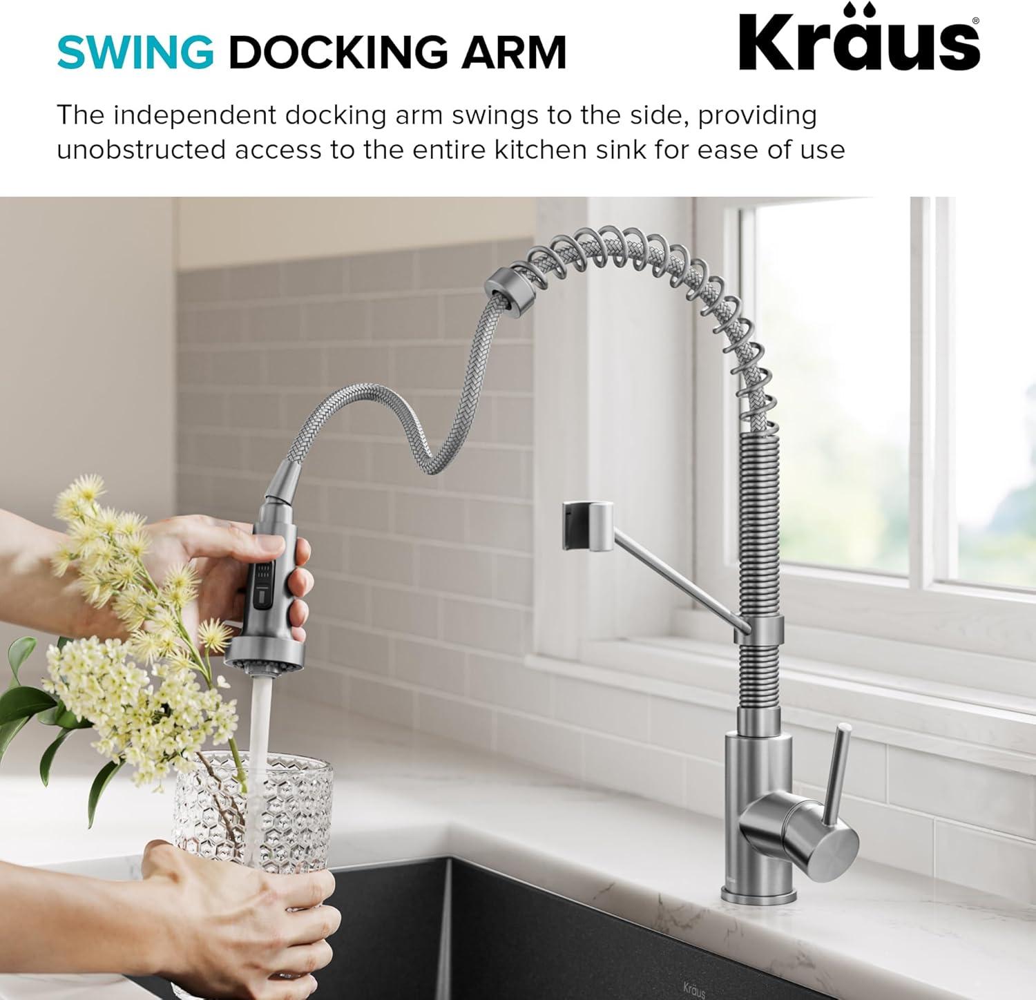 KRAUS Bolden Commercial Style 2-Function Single Handle Pull Down Kitchen Faucet