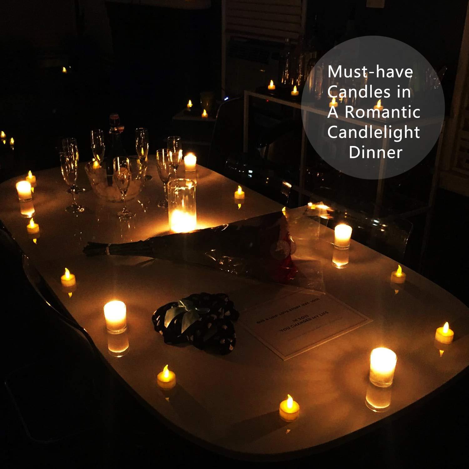 Novelty Place 12 Pcs Flameless LED Tea Light Candles Flickering Electric Tealight Candles Battery-Powered