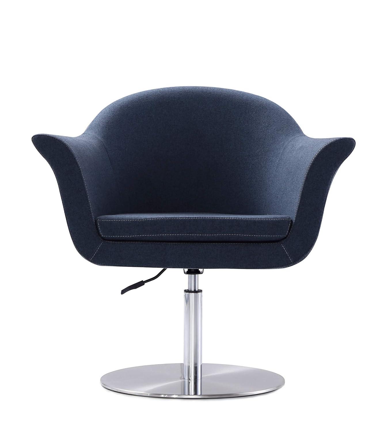 Manhattan Comfort Voyager Fabric Height Adjustable Accent Chair in Smokey Blue
