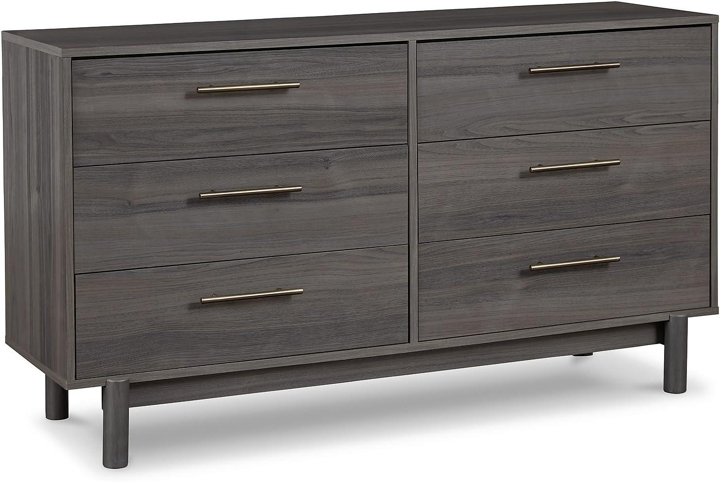 Brymont Warm Gray 6-Drawer Mid-Century Modern Dresser