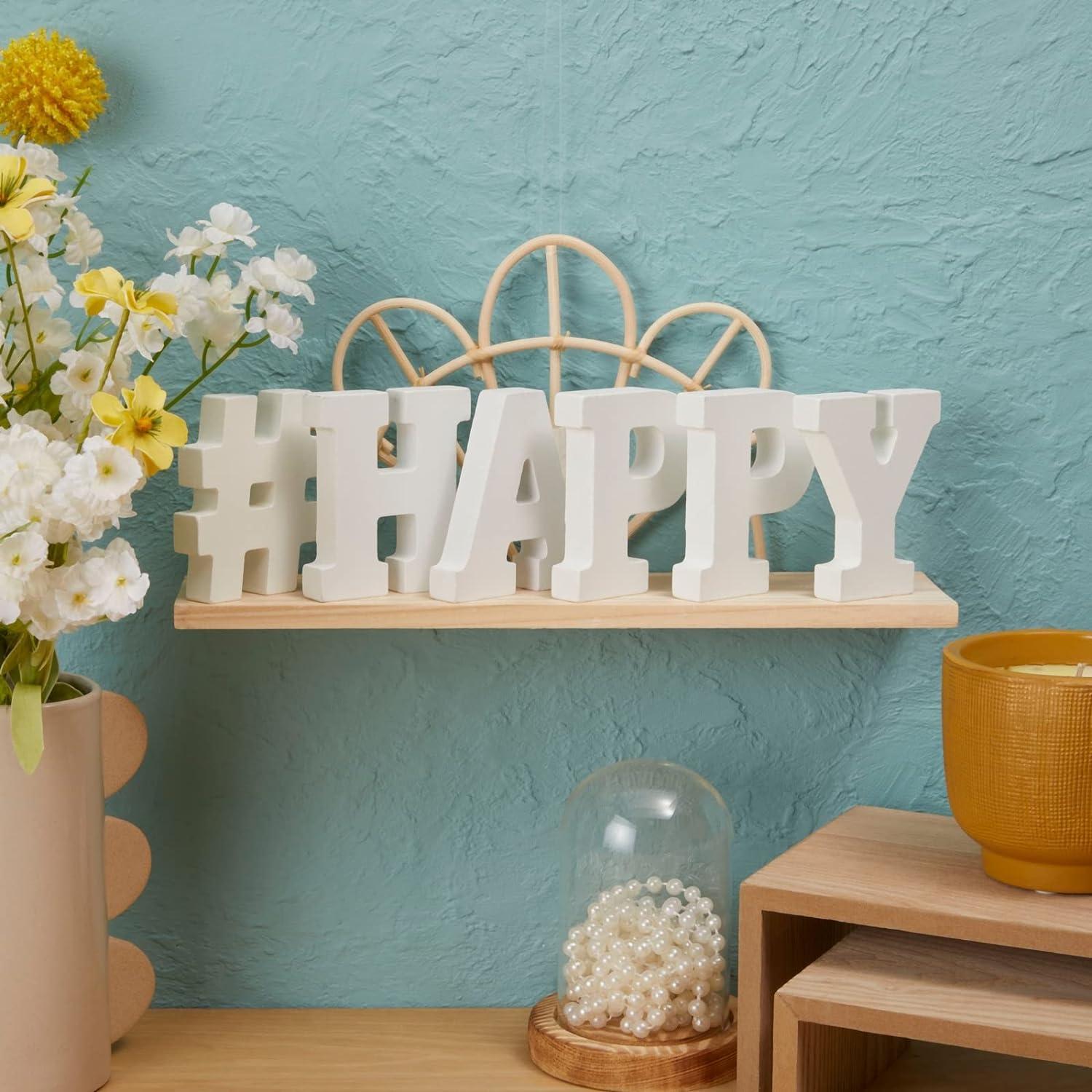 54-Piece 3D Wood Letter Alphabet for Table Top, White Block Letters for Decor Standing, Party Decor, A-Z Marquee Letters, 3D Decor for Weddings, Birthdays, and Home (3 Inch, 0.6 Inch Thick)