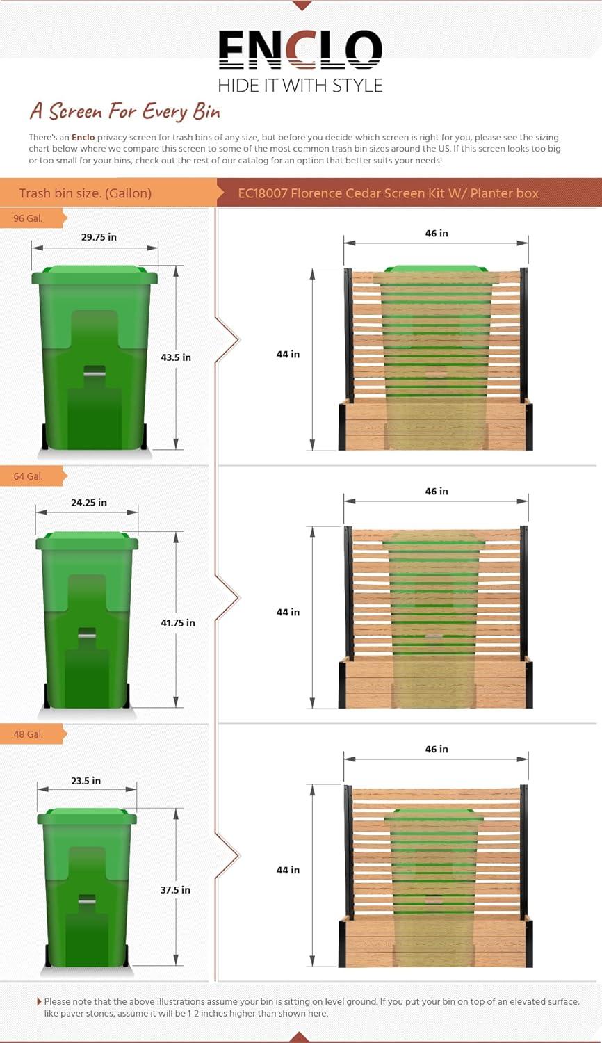 Cedar Freestanding Vinyl Privacy Screen with Planter Box