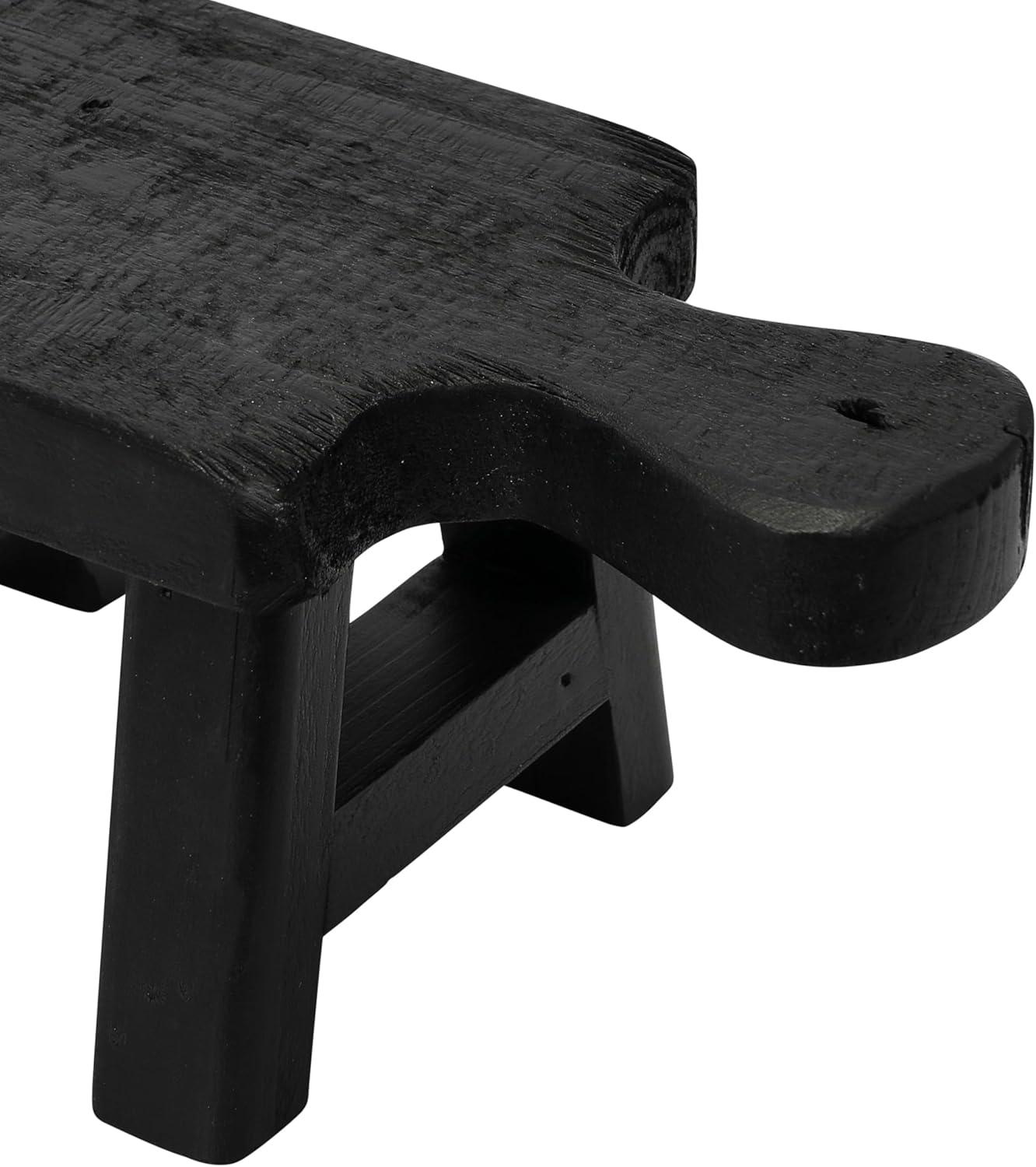 Black Wood Square Decorative Pedestal Stand