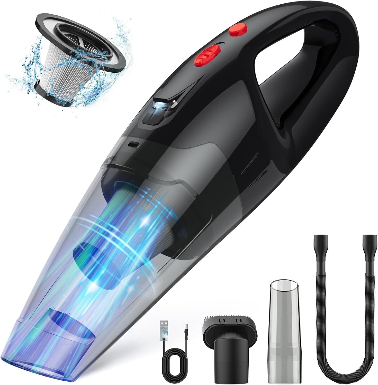 Handheld Vacuum Cordless Rechargeable, Dust Busters Cordless Rechargeable With LED, USB Charge, 1.65Lbs Hand Vacuum, Hand Vacuums For Car/Home/Pet