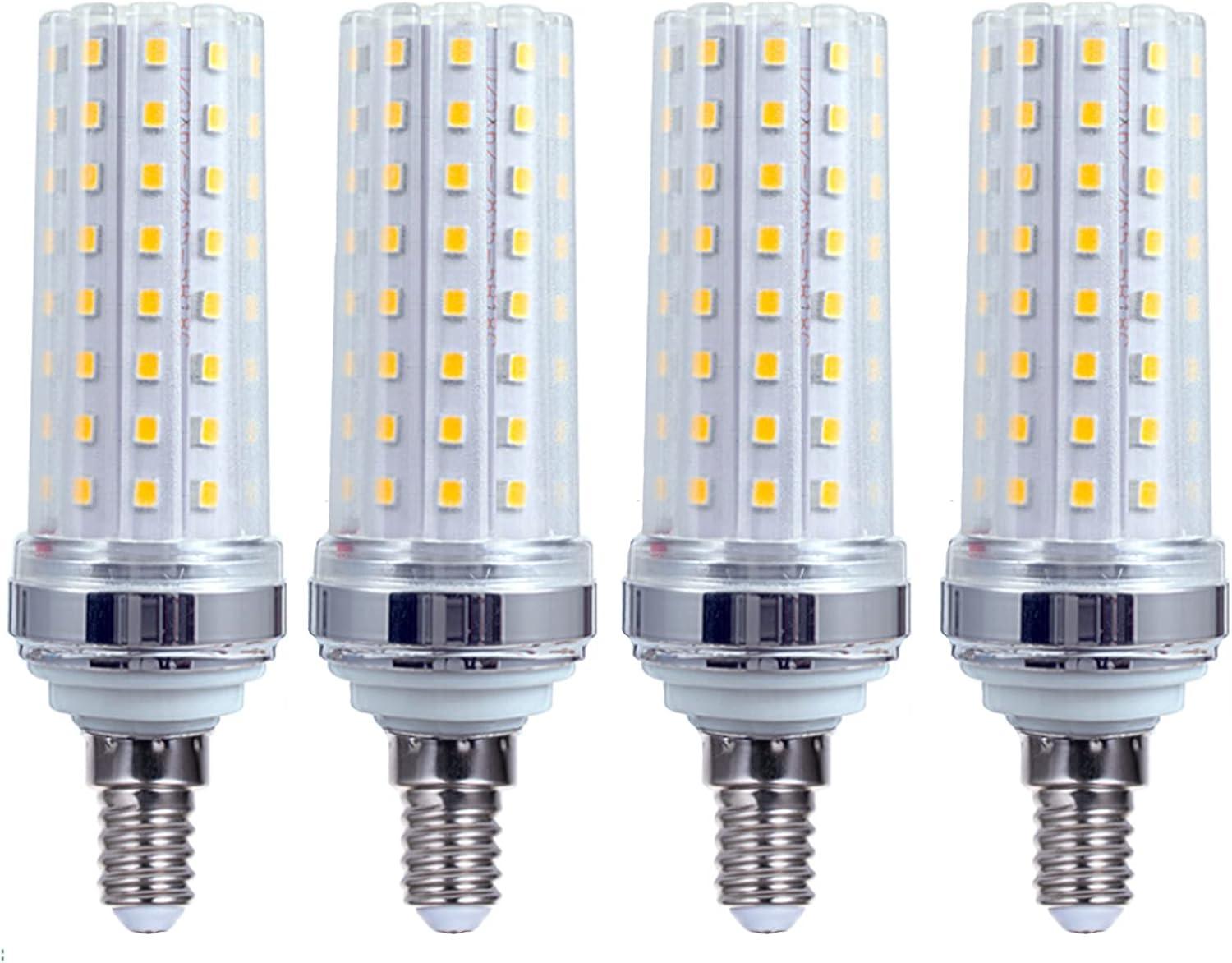 E12 LED Bulbs 20W LED Corn Light Bulb 180W Equivalent Warm White 3000K E12 Candelabra Base Decorative LED Chandelier Bulbs 2000LM for Pendant Home Lighting, Not Dimmable, AC85-265V(4 Pack)