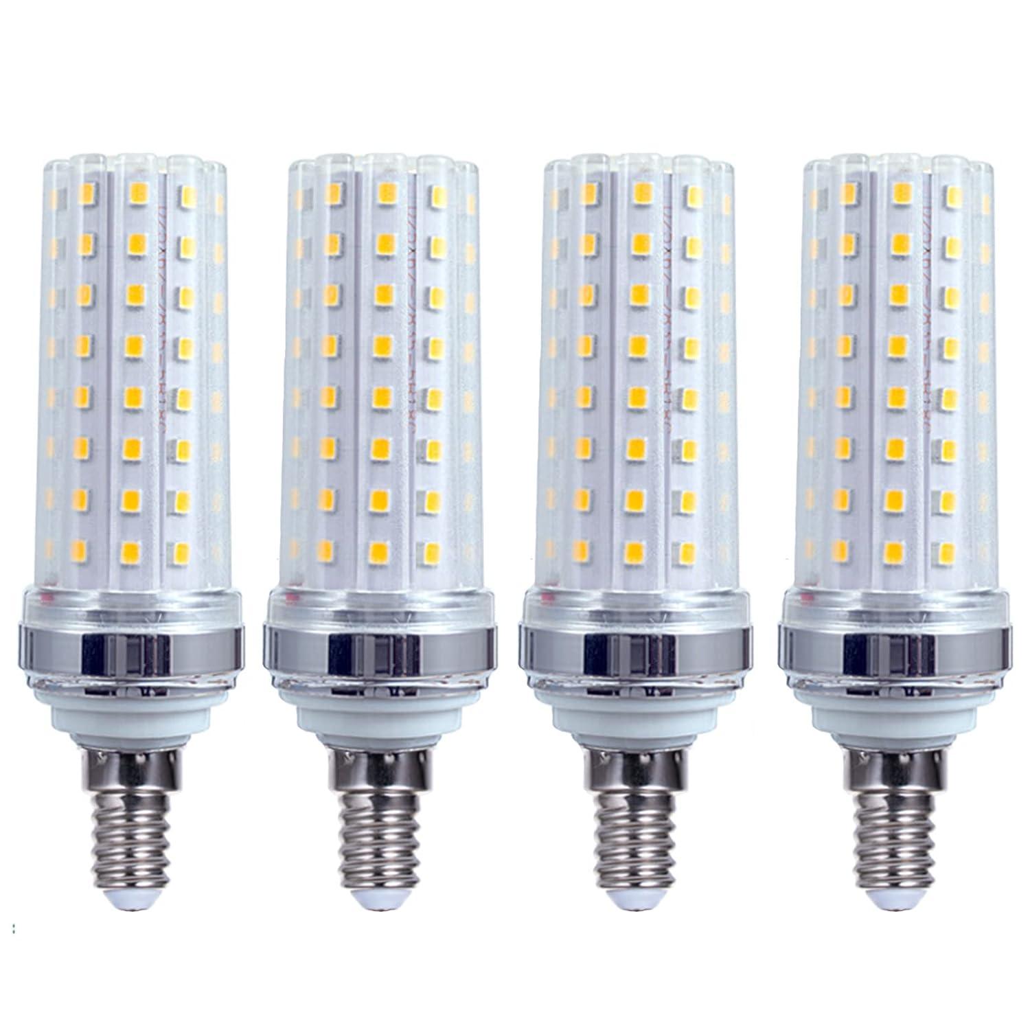 E12 LED Bulbs 20W LED Corn Light Bulb 180W Equivalent Warm White 3000K E12 Candelabra Base Decorative LED Chandelier Bulbs 2000LM for Pendant Home Lighting, Not Dimmable, AC85-265V(4 Pack)