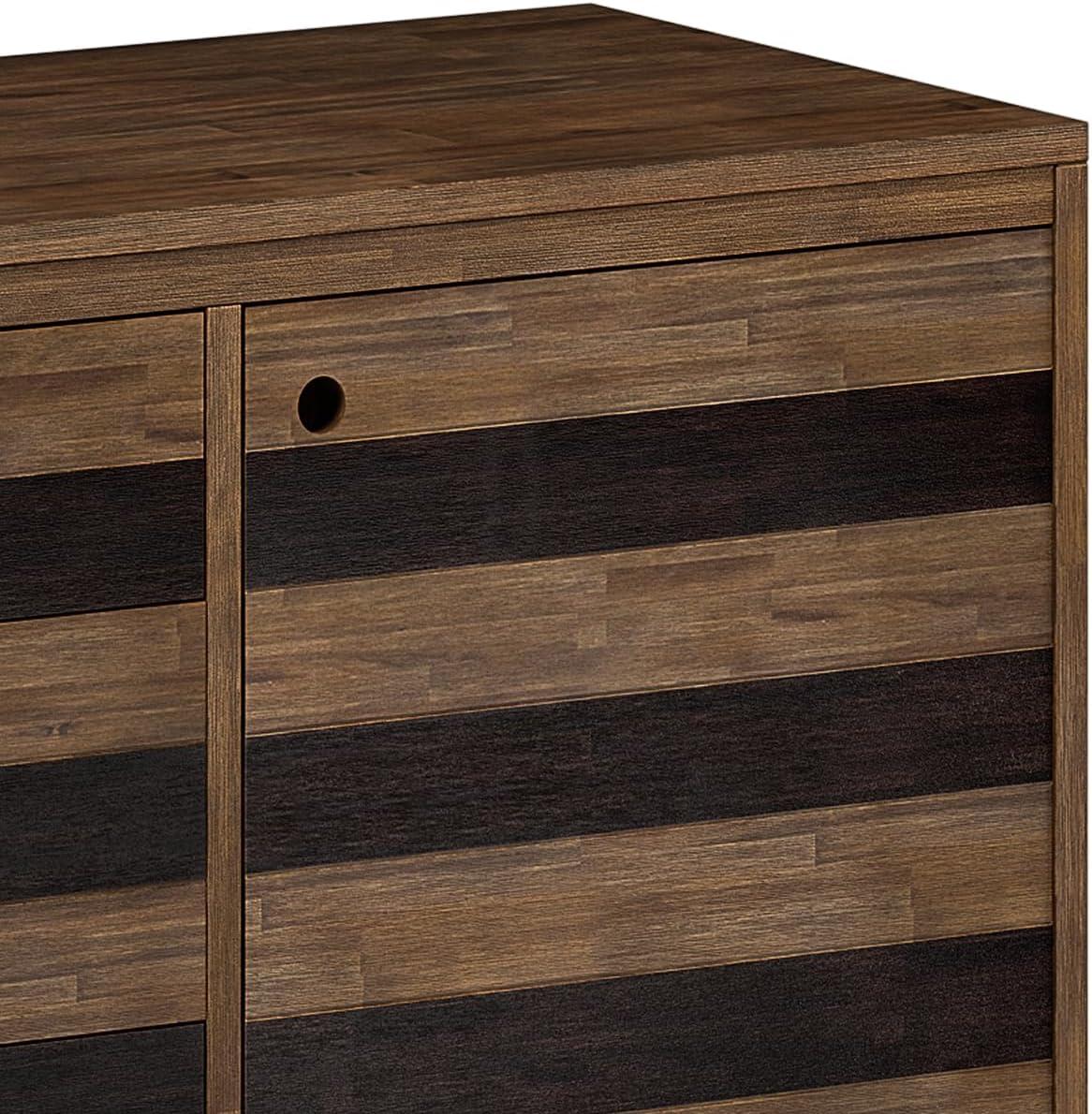 Simpli Home Clarkson 60"W Solid Acacia Mid-Century 2-Door Sideboard Buffet with 3 Drawers