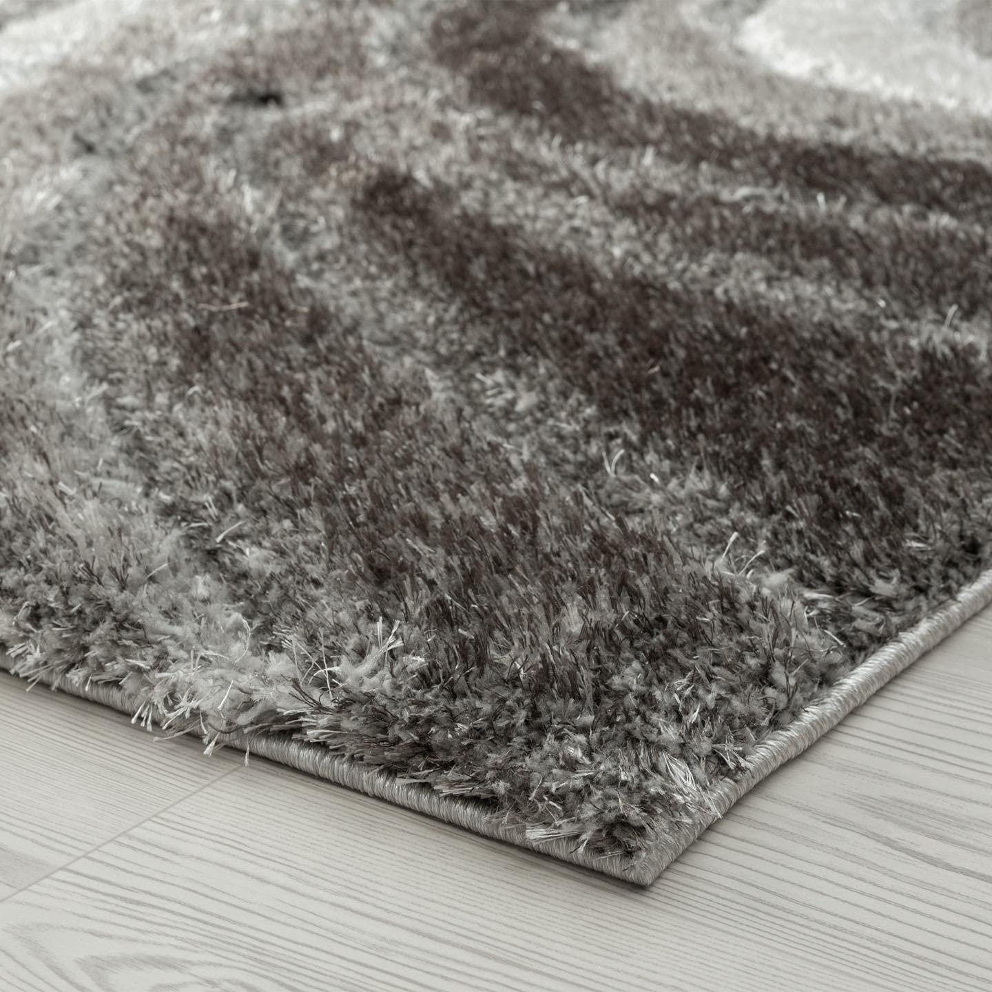 Luxe Weavers Modern Shag Geometric Area Rug, Gray 5x7