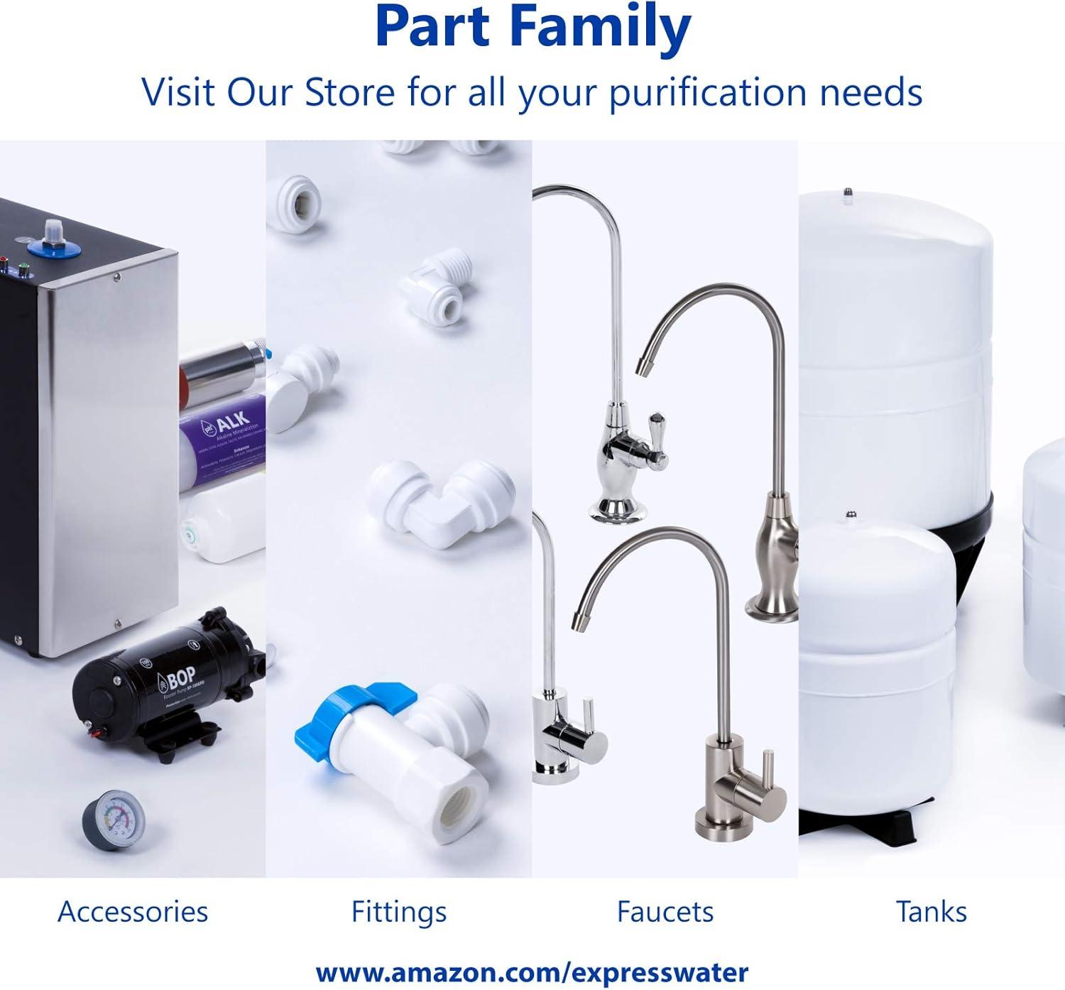 Express Water Modern Water Filter Faucet – Chrome – Drinking Water Faucet – Reverse Osmosis Filtration System and Kitchen Sink Beverage Faucet – Simple 3-Piece Easy Install Faucet