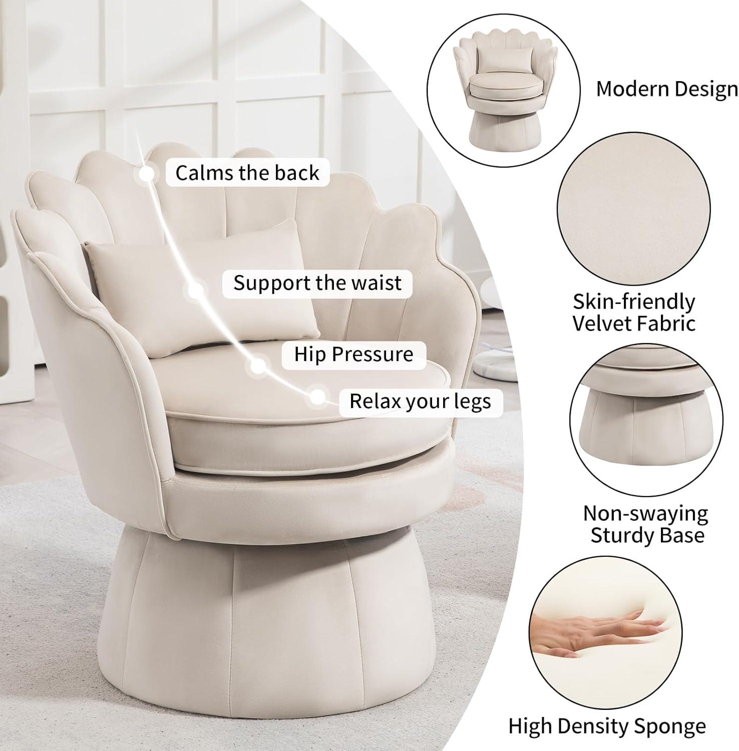 House of Hampton® Upholstered Velvet Swivel Barrel Accent Chair (Set of 2)
