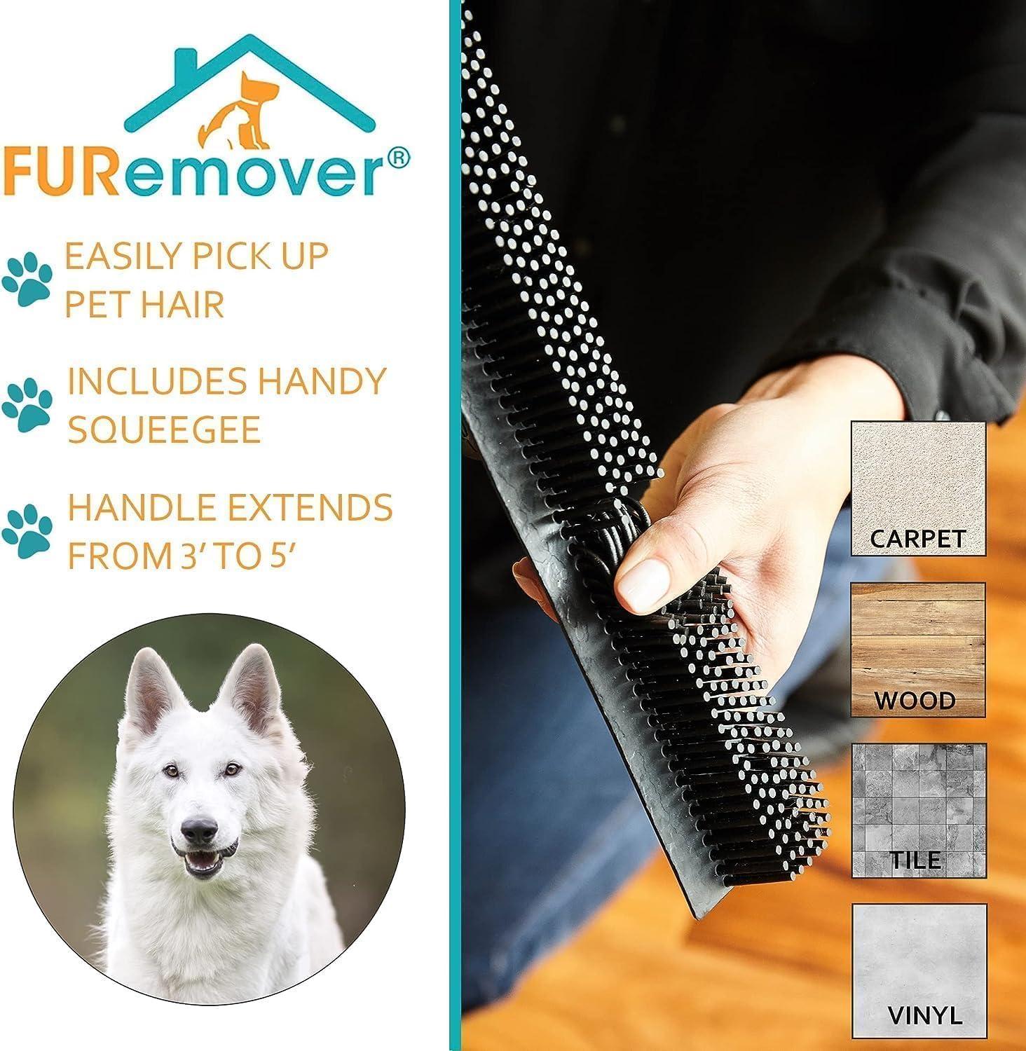 Adjustable Rubber Bristle Broom with 60-Inch Handle