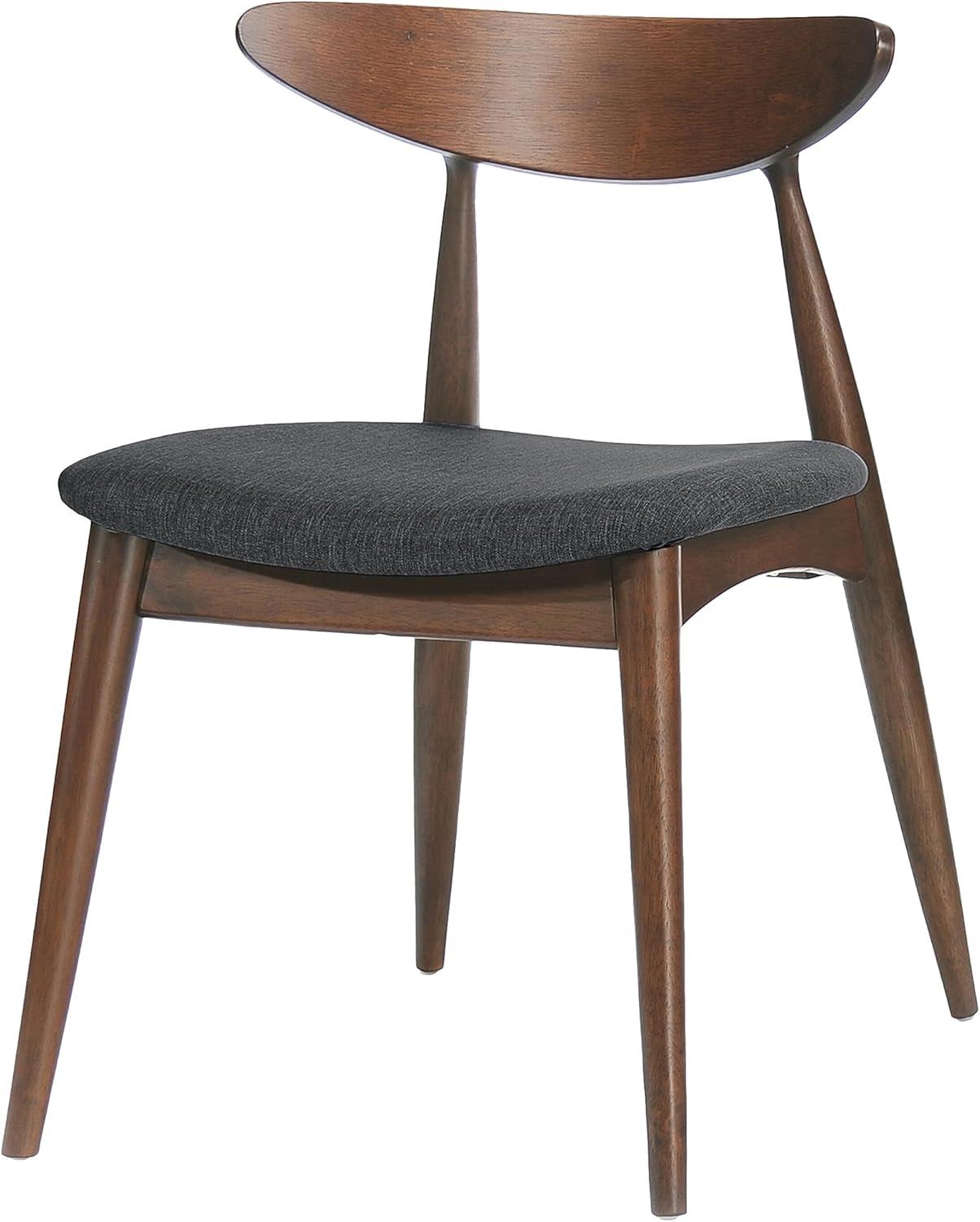 Set of 2 Barron Dining Chair Light Gray - Christopher Knight Home: Mid-Century, Upholstered, Rubberwood
