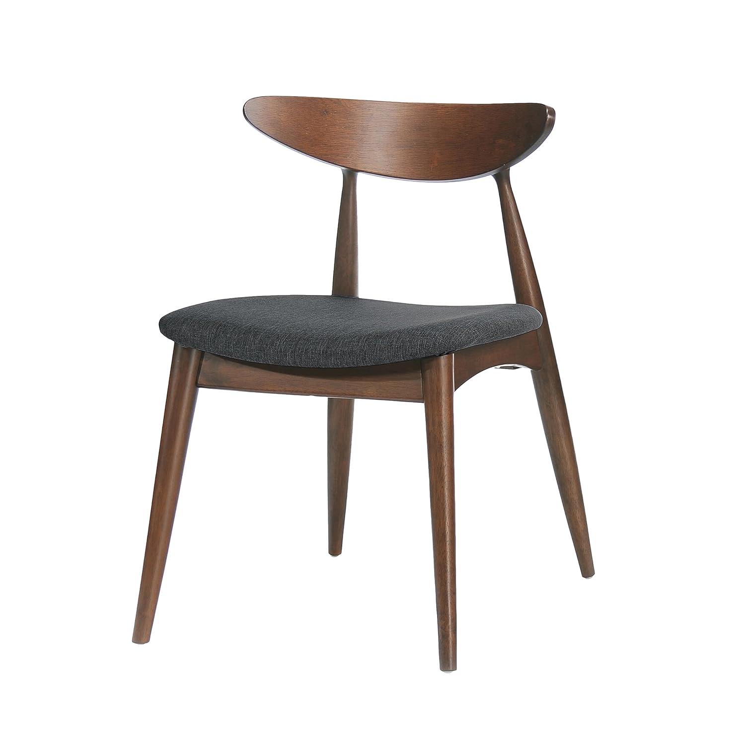 Set of 2 Barron Dining Chair Light Gray - Christopher Knight Home: Mid-Century, Upholstered, Rubberwood