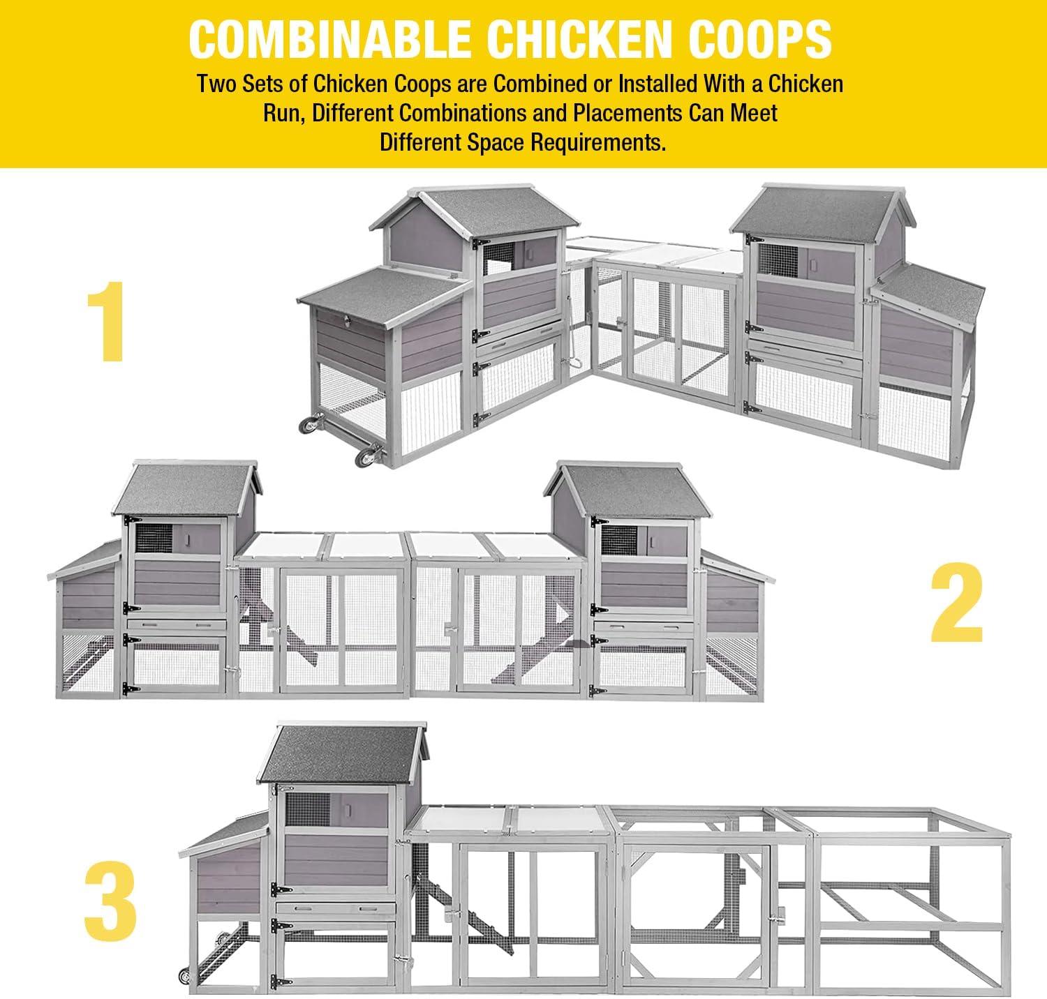 AIR72 Mobile Chicken Tractor Gray 80.7"L x 25.8"W x 44.1"H