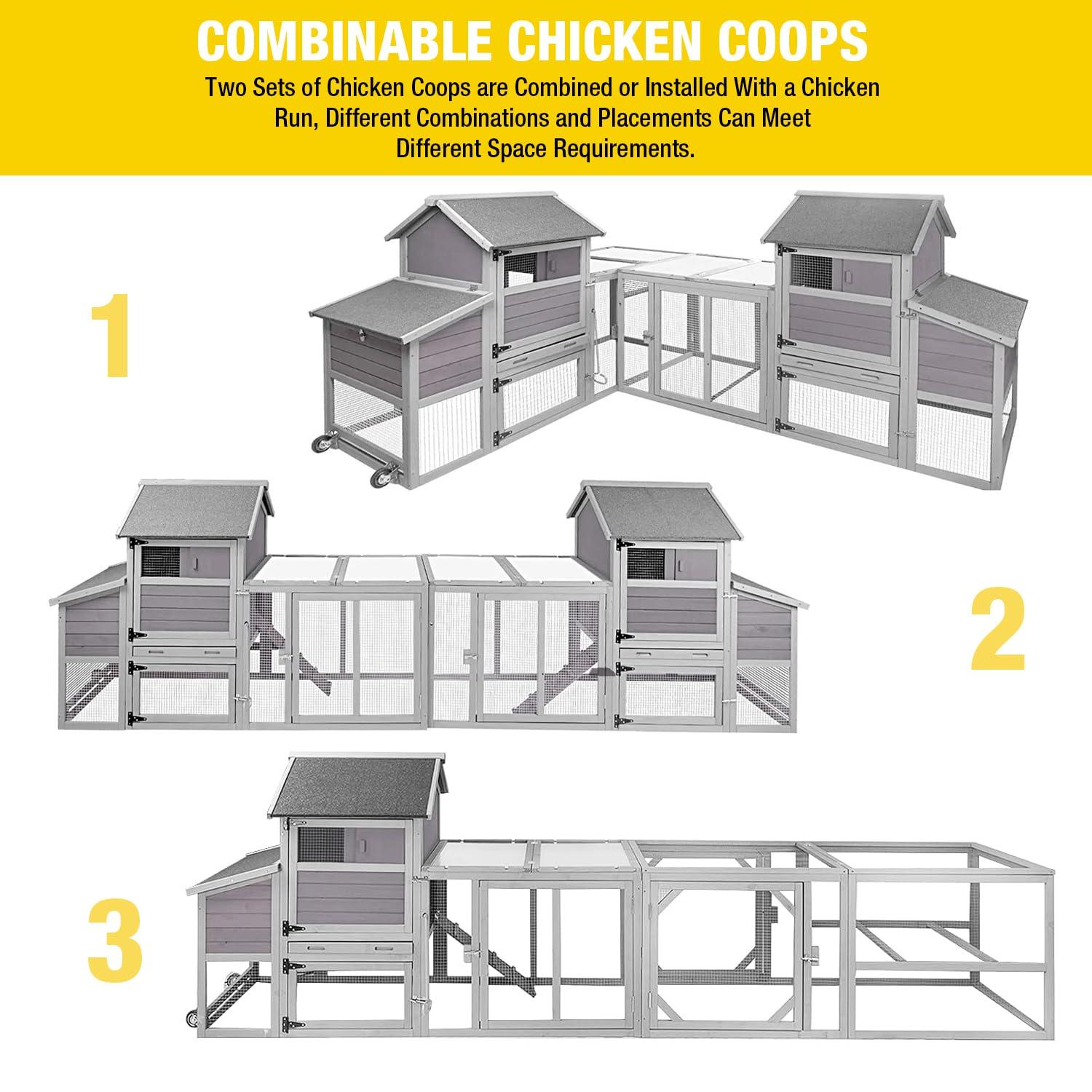 AIR72 Mobile Chicken Tractor Gray 80.7"L x 25.8"W x 44.1"H
