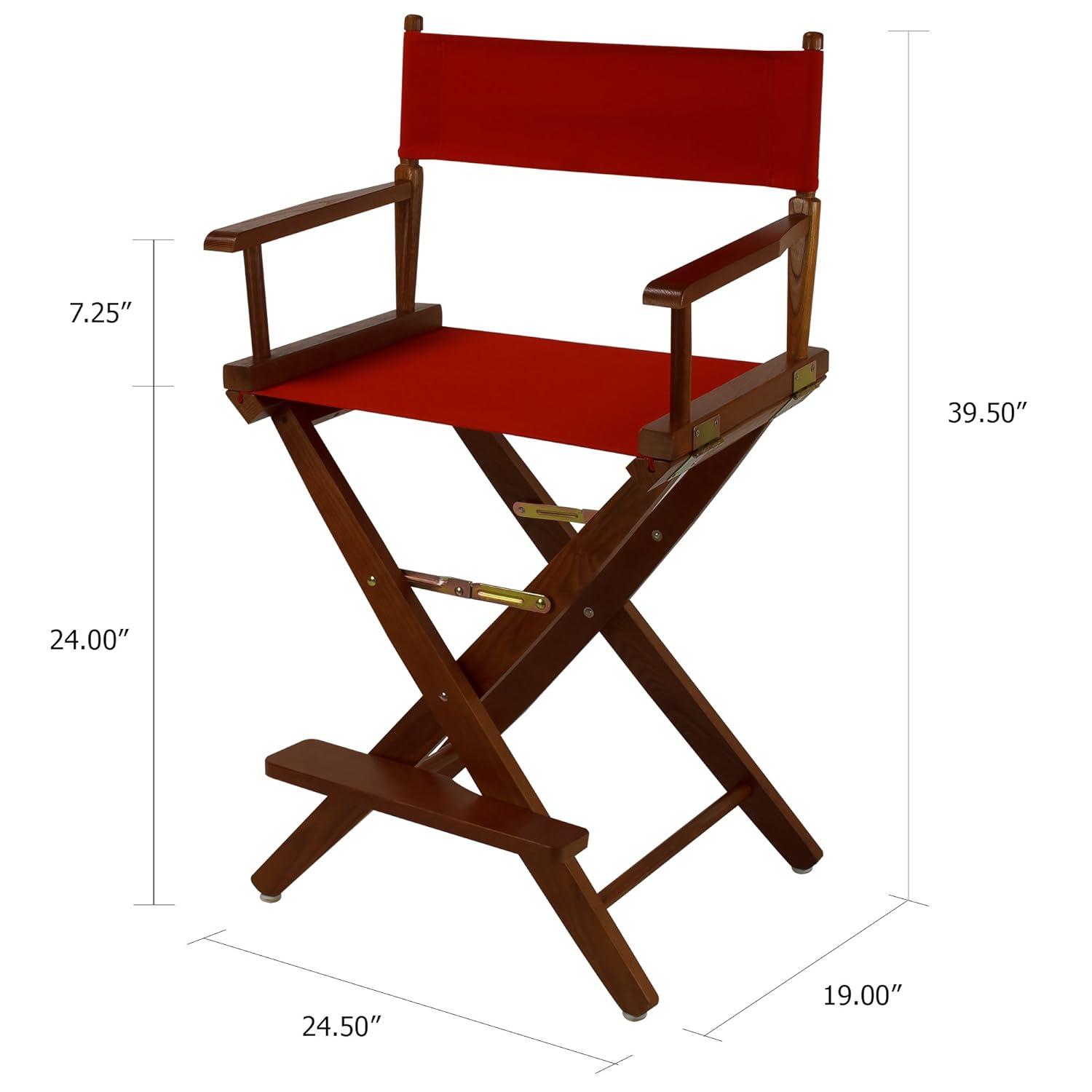 Extra-Wide Premium 24 in. Oak Counter Height Directors Chair