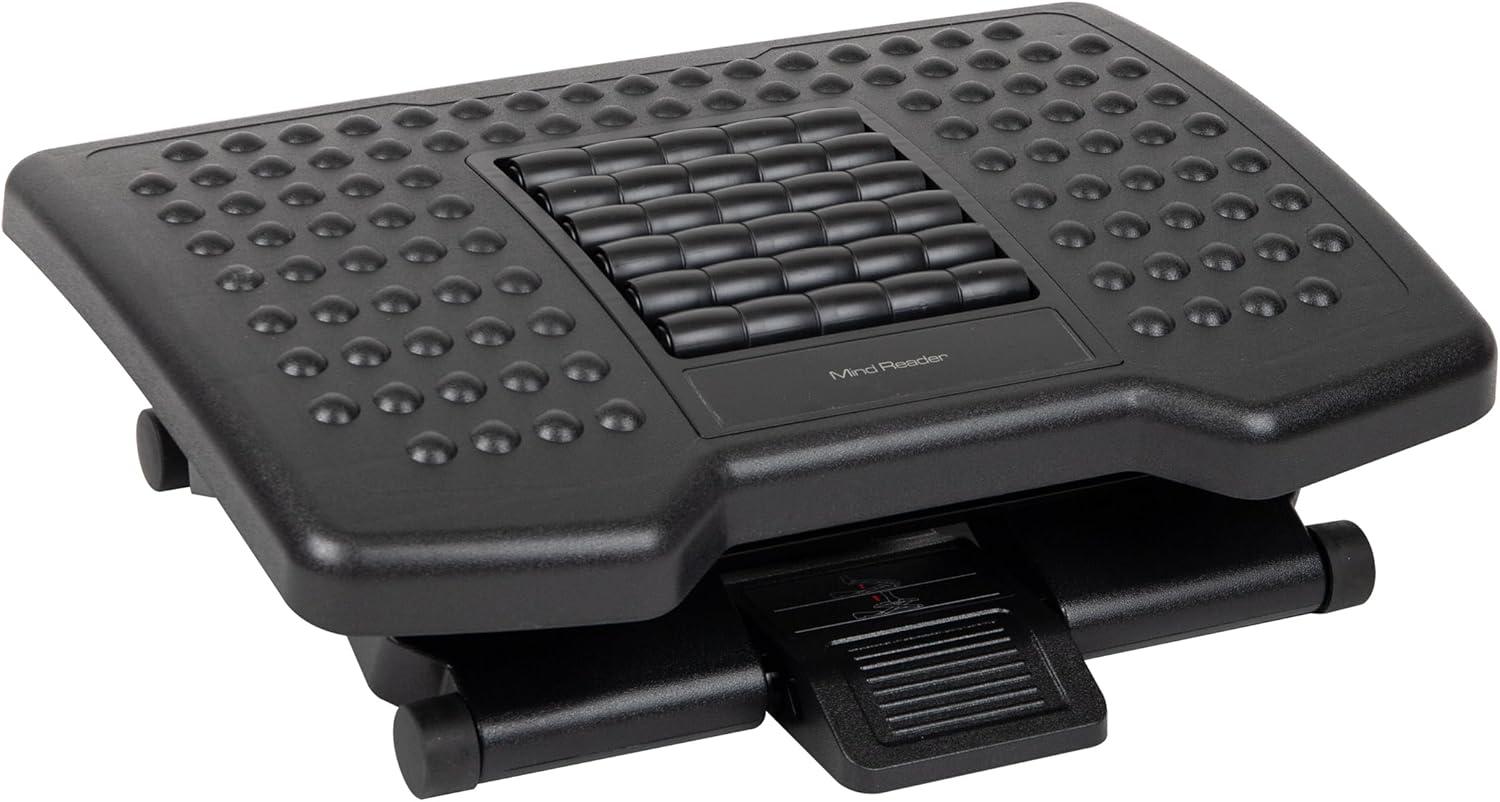Mind Reader Mind Reader Foot Rest, Under Desk at Work, Ergonomic, Height Adjustable, Plastic, 18"L x 13"W x 6.75"H