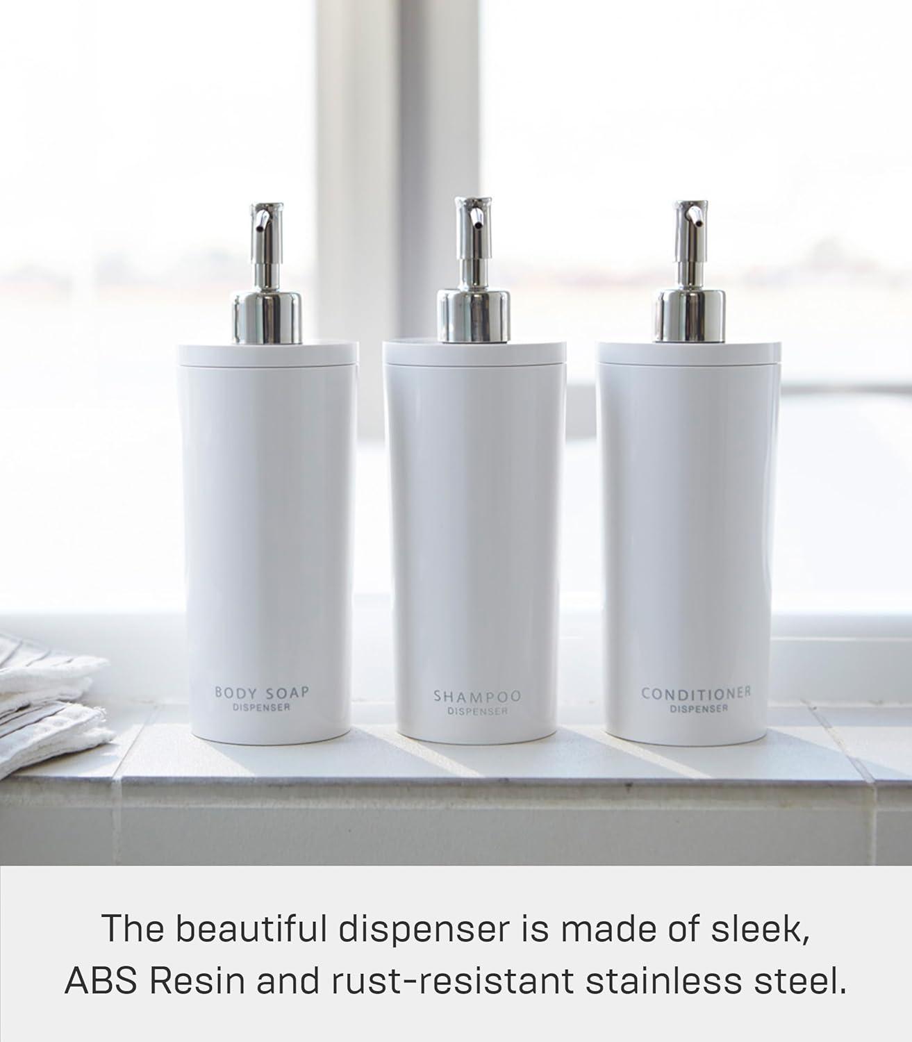 Yamazaki Home Tower Yamazaki Home Shampoo Dispenser, Contemporary Bottle Pump For Shower, Shampoo, 16.9 fluid oz.
