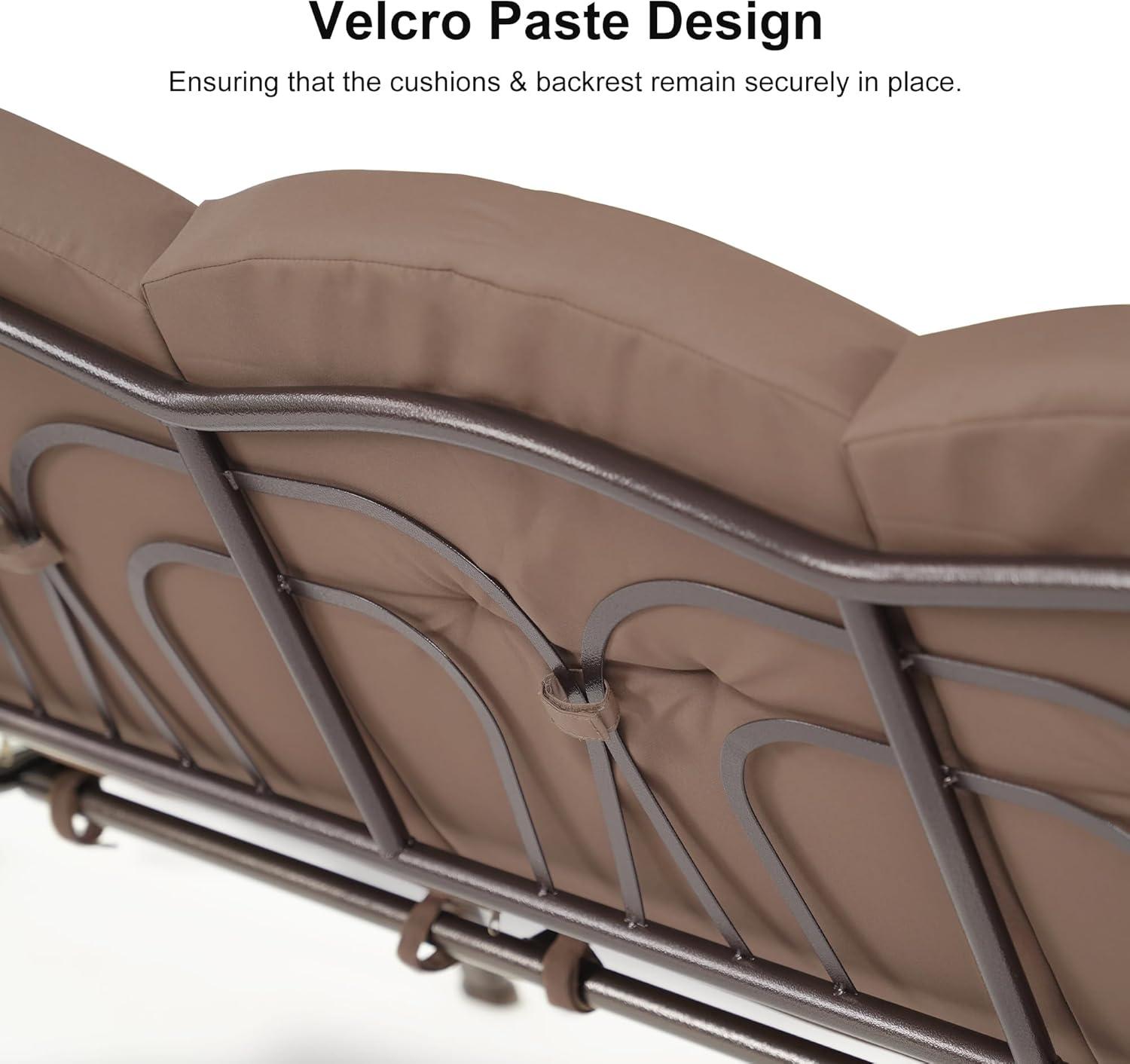 PURPLE LEAF 3-Seat Deluxe Outdoor Patio Porch Swing with Weather Resistant Steel Frame, Adjustable Tilt Canopy, Cushions and Pillow Included, Beige