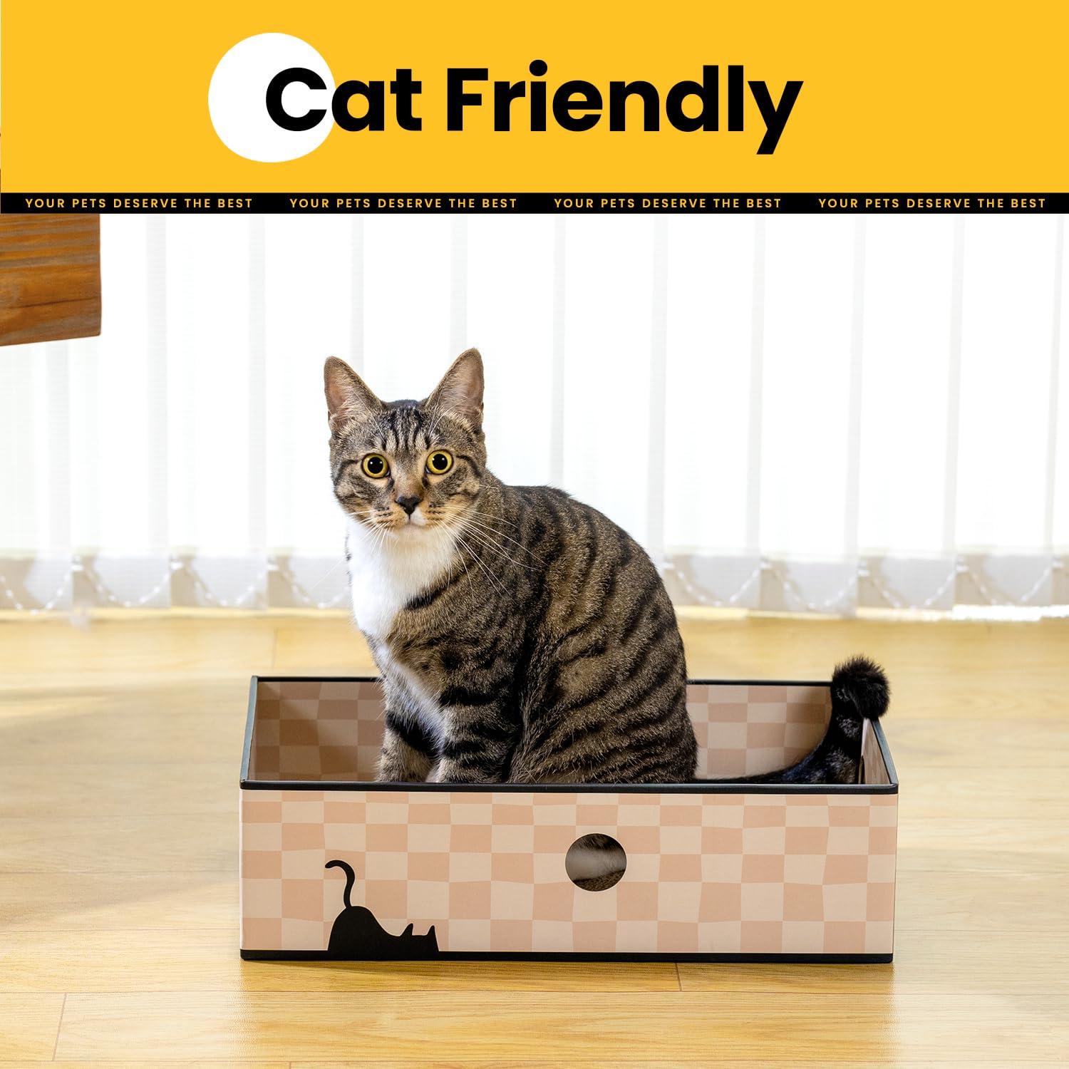 Conlun Cat Scratcher Cardboards with Box, 5-Pack Replacement Reversible Cat Scratcher Pad, Large