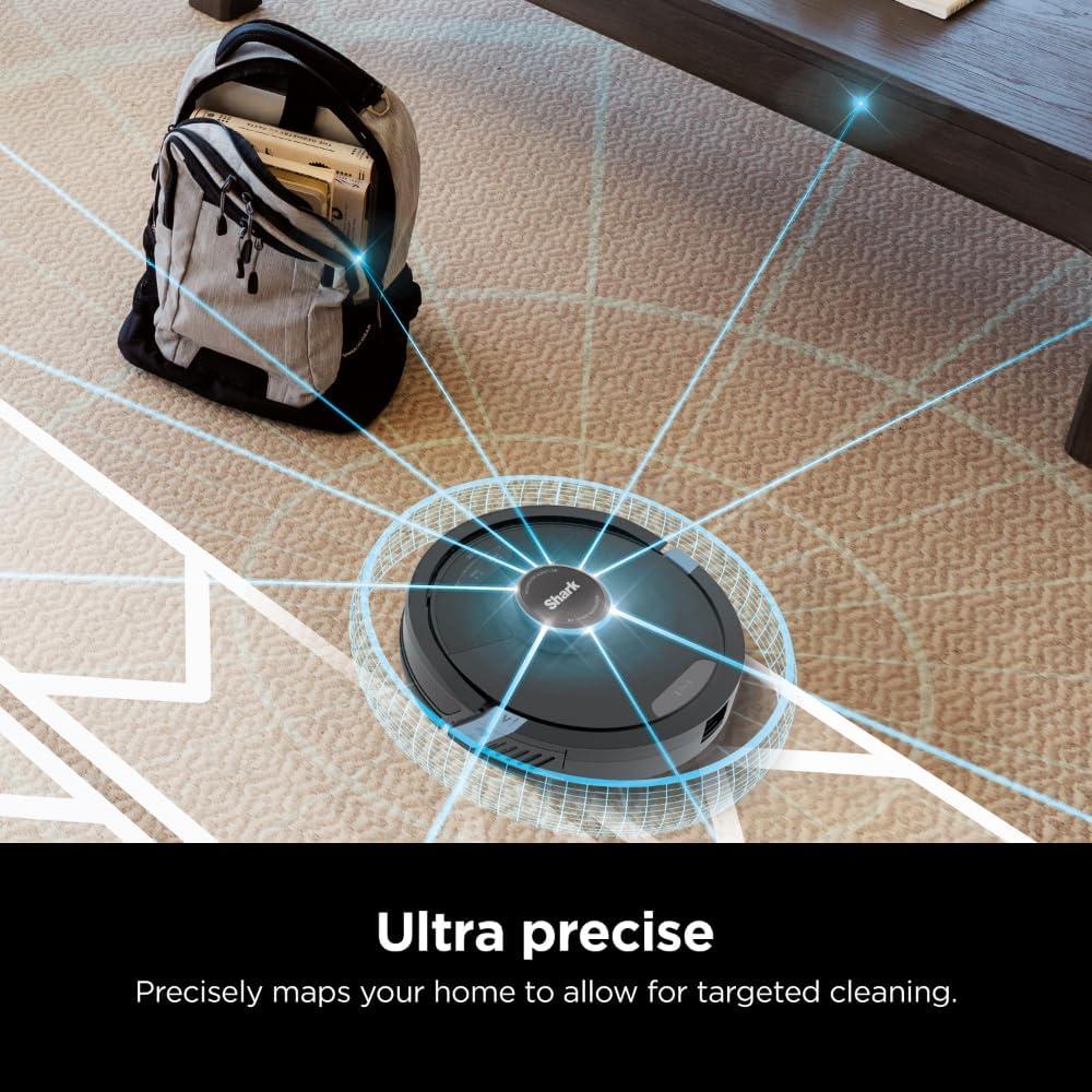 Shark AI Ultra Robot Vacuum and Mop with Matrix Clean Navigation, CleanEdge Technology, Perfect for Pet Hair, Compatible with Alexa, Black (Renewed)