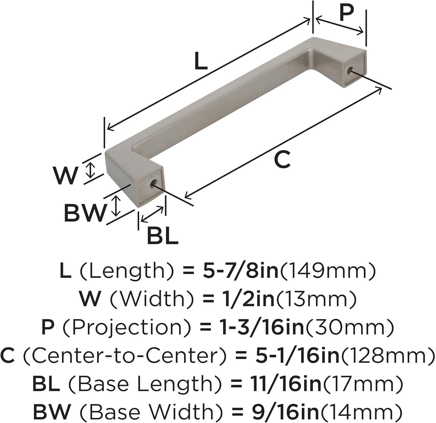 Satin Nickel Modern Industrial Bar Pull with Mounting Hardware