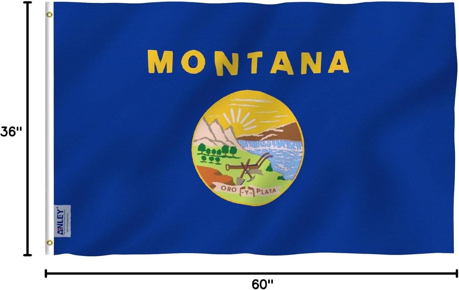 Montana State Flag 3x5 Foot Polyester with Brass Grommets