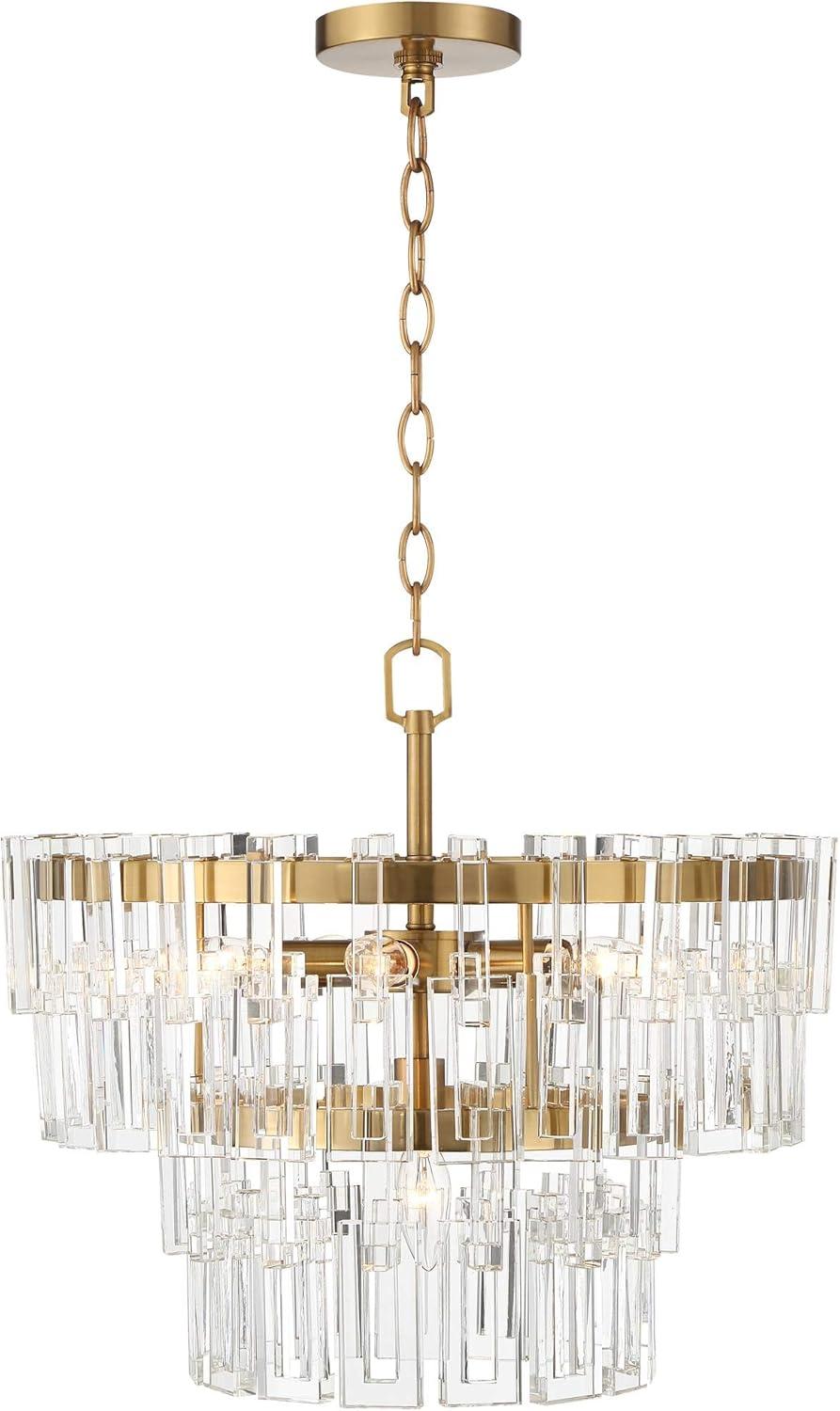 Vienna Full Spectrum Luxum Burnished Brass Chandelier 18 3/4" Wide Modern Tiered Crystal 6-Light Fixture for Dining Room House Foyer Kitchen Island