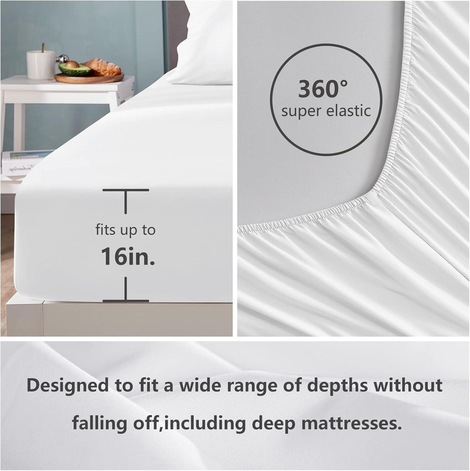 Cozy Comfort White King Comforter Set - 7 Pieces Pintuck Bed in A Bag, Bedding Sets with Comforters, Sheets, Pillowcases & Shams