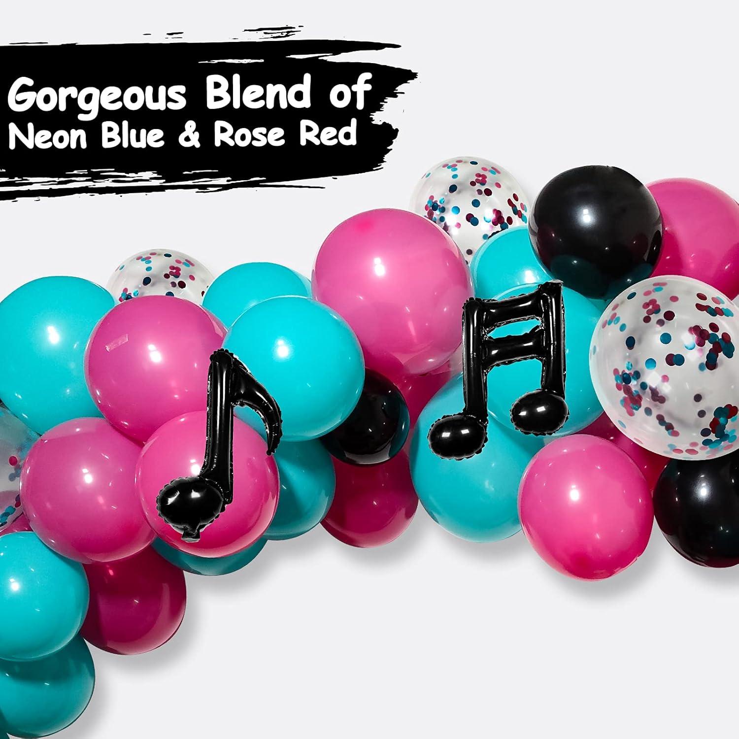 TIC Tok Balloon Arch Kit, JOGAMS 127 Pack TIC Tok Balloons Set with Music Note Balloons, Music Party Decorations for Girls Teens Birthday Party Karaoke Music Theme Decor