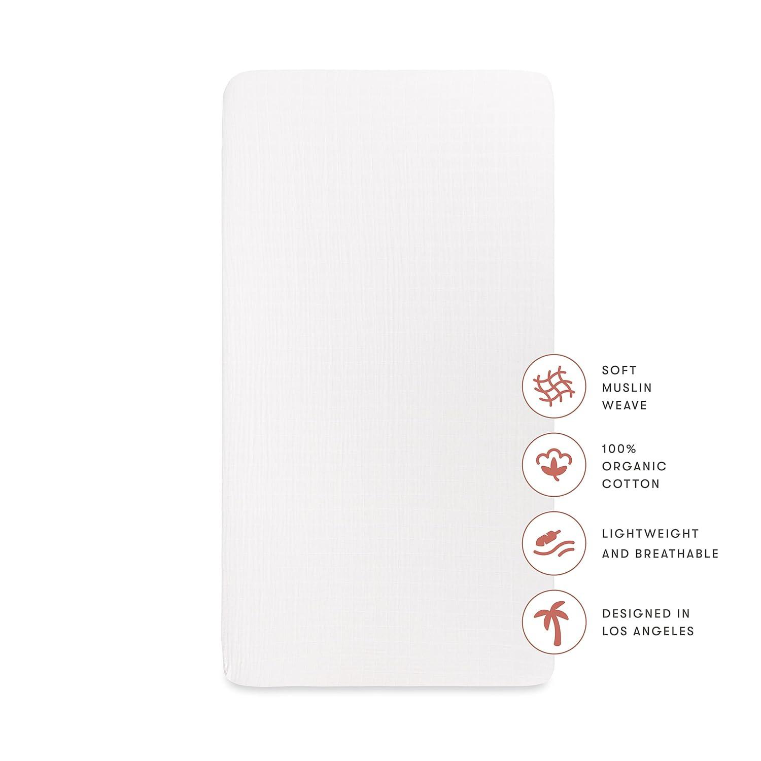 Plain White Muslin Mini Fitted Sheet
