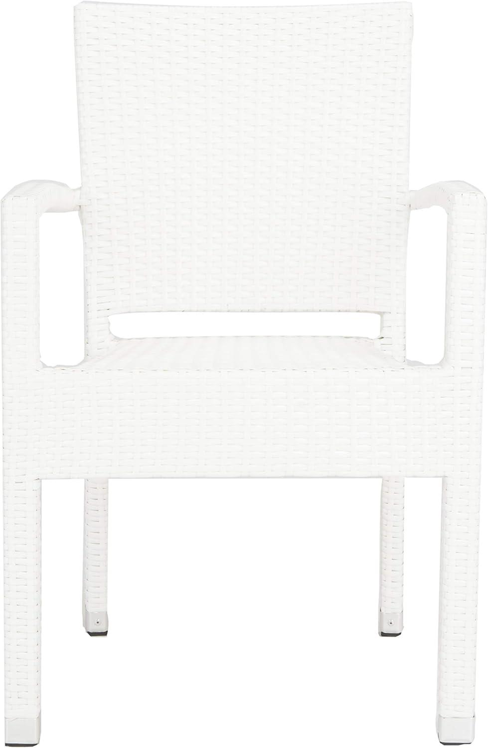 Kelda Stackable Arm Chair Indoor/Outdoor (Set Of 2) - PAT4004 - White - Safavieh