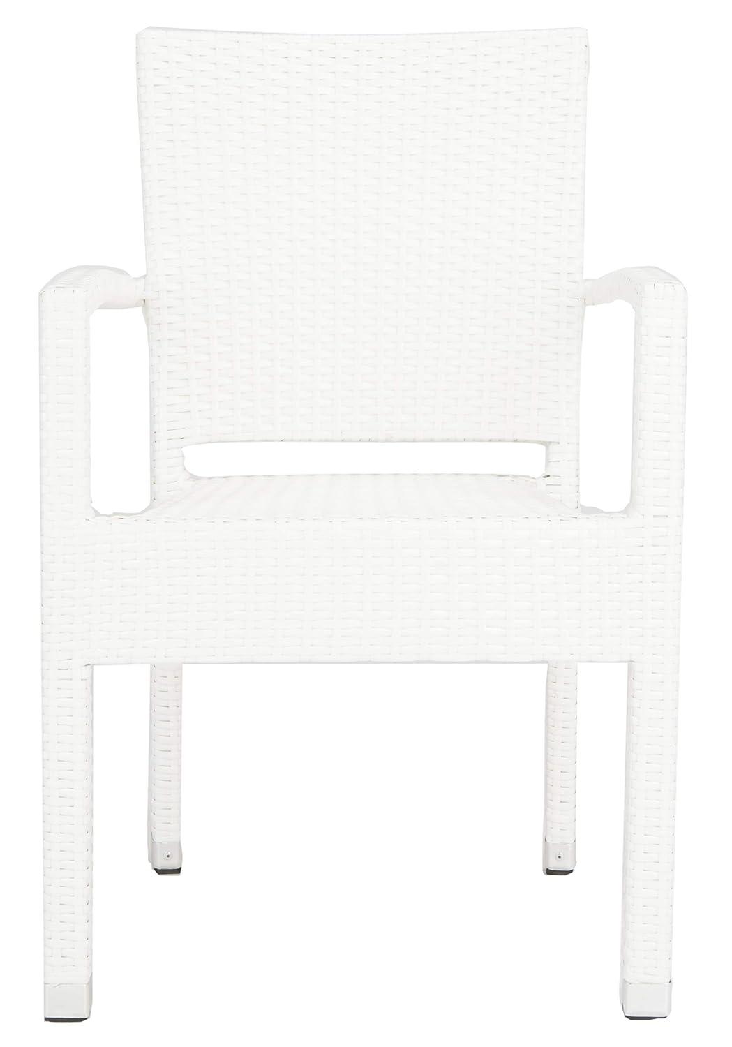 Kelda Stackable Arm Chair Indoor/Outdoor (Set Of 2) - PAT4004 - White - Safavieh