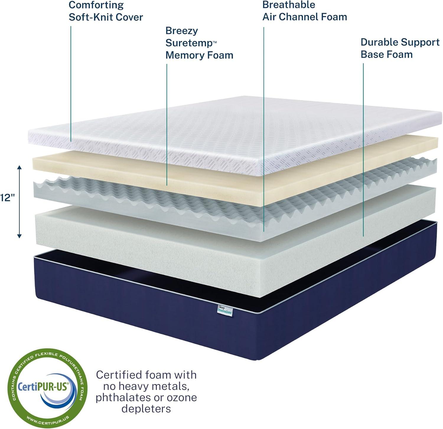 Sleep Innovations Shiloh 12" Medium Memory Foam Mattress