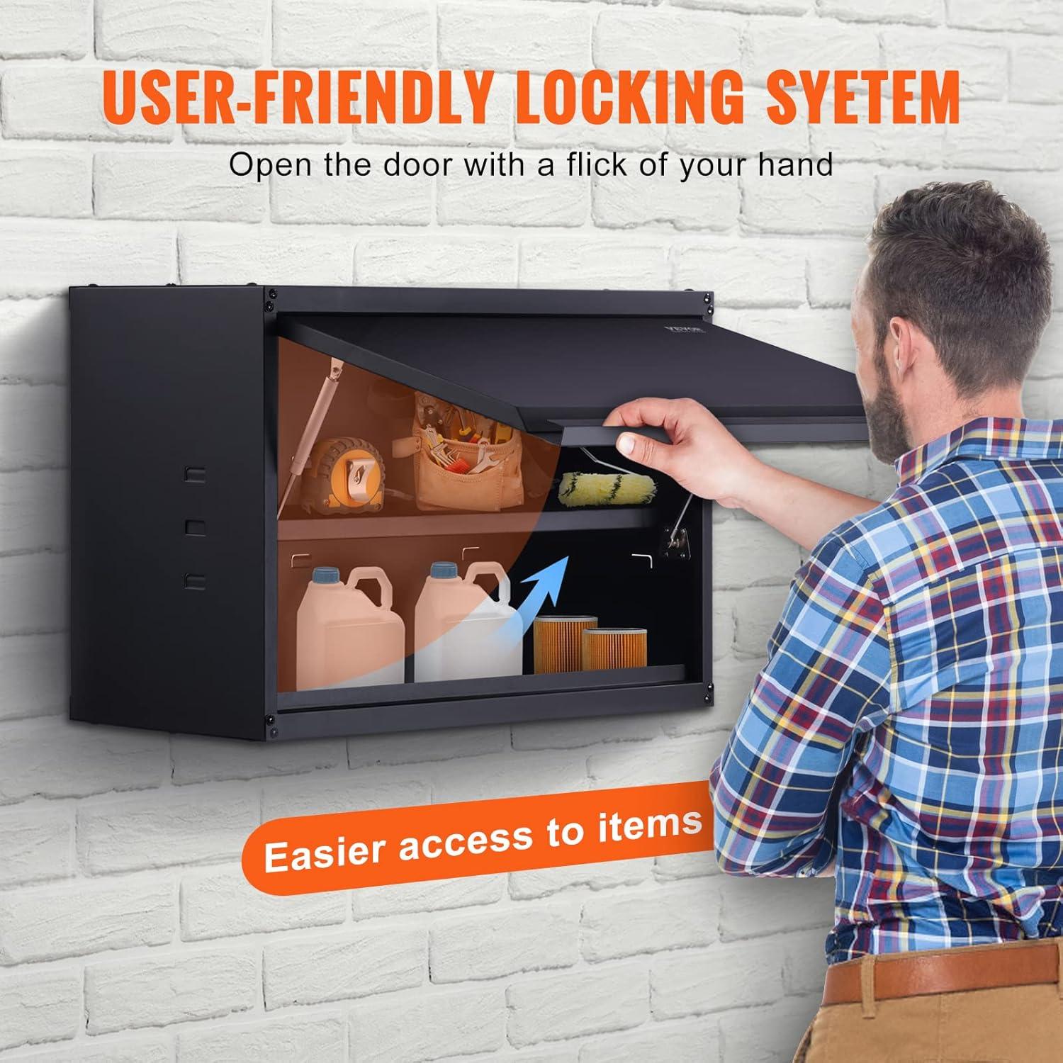 VEVOR VEVOR 19.7" H x 30.3" W x 12.5" D Wall Cabinet, Metal Garage Storage Cabinet, 120lbs Shelf Capacity