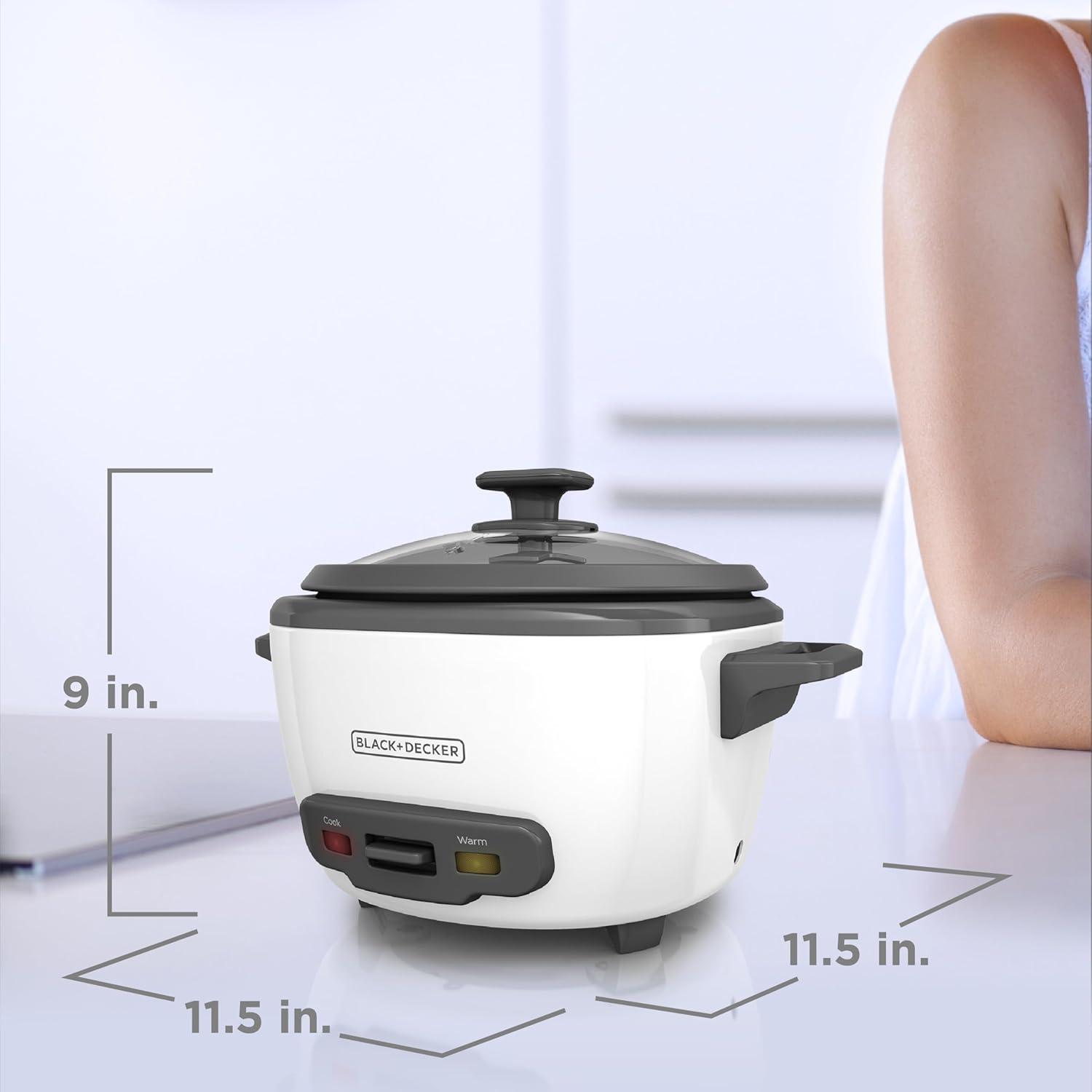BLACK+DECKER 14-Cup Cooked/7-Cup Uncooked Rice Cooker and Food Steamer, White, RC514