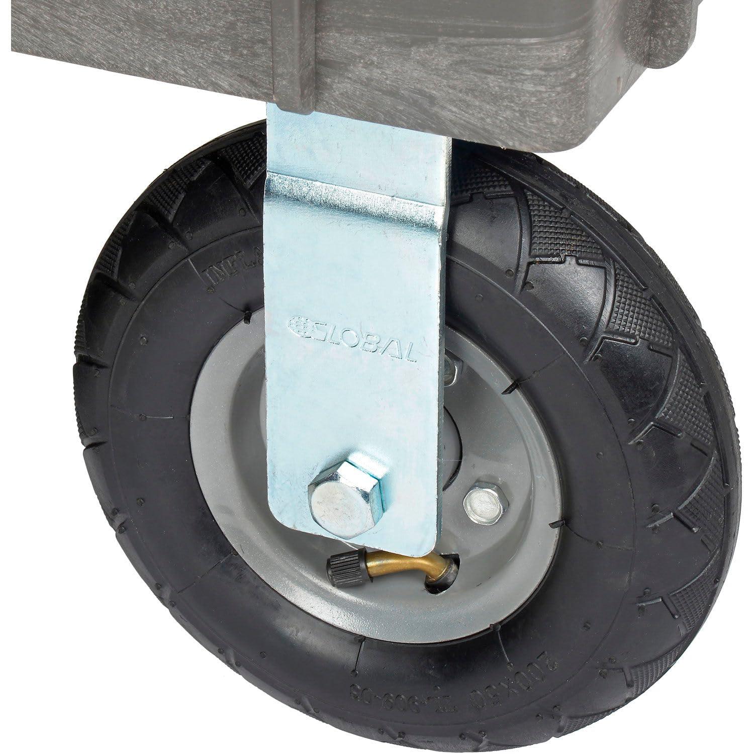 Plastic 3 Tray Shelf Industrial Strength Service & Utility Cart, 44” x 25-1/2”, 8" Pneumatic Wheels