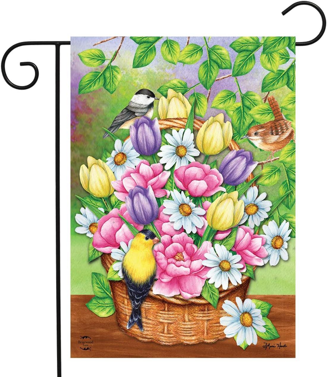 Birds and Basket Spring Garden Flag 18" x 12.5" Briarwood Lane